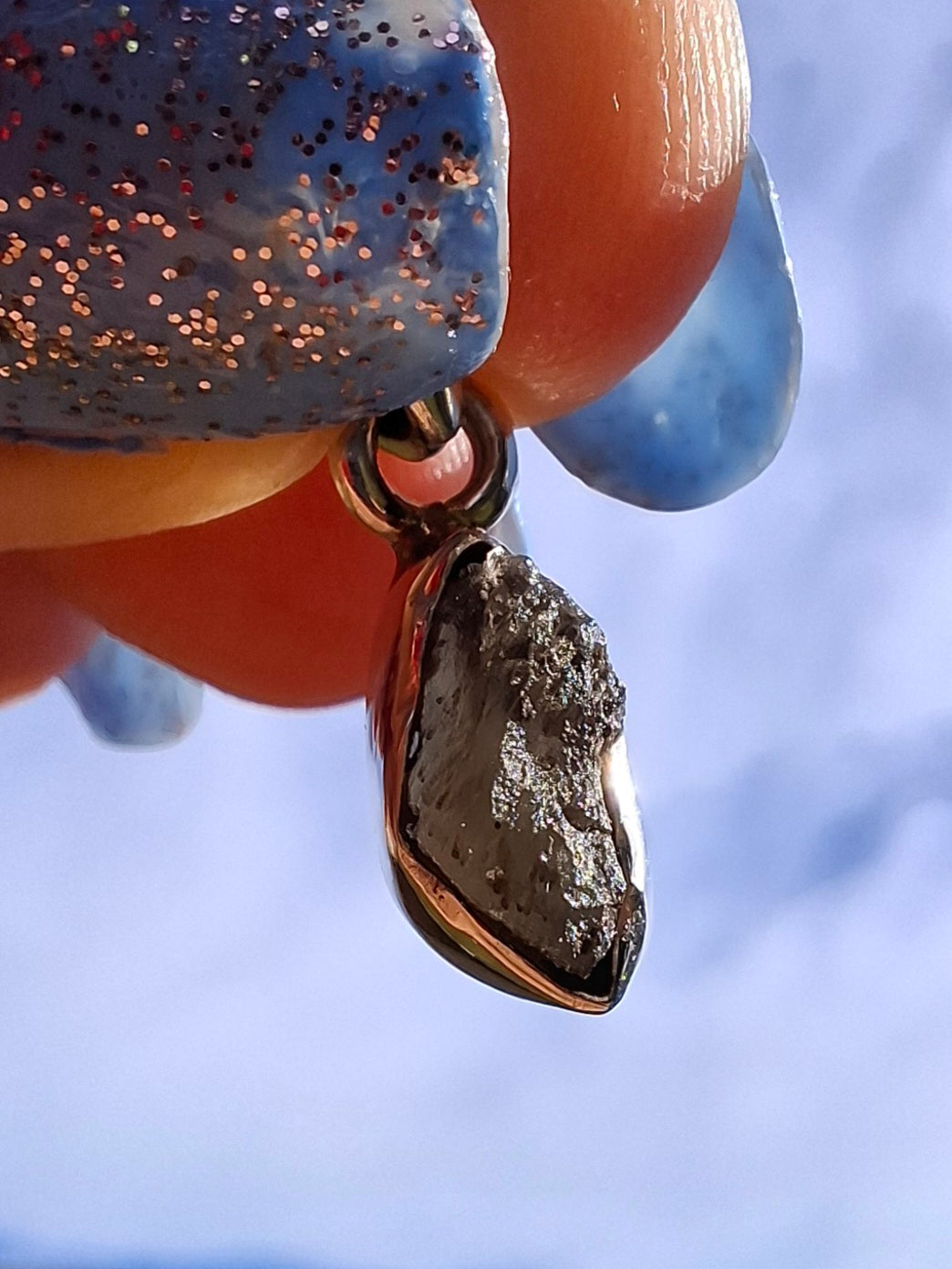 Moldavite Pendant, 925 Silver, Tektite (Ref:P41)