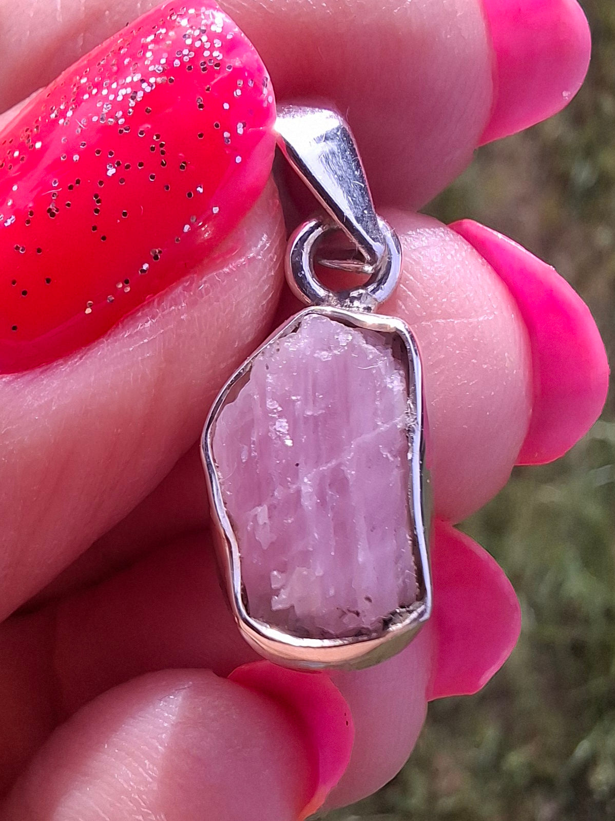 Pink Tourmaline Pendant, 925 Silver, Crystal (Ref: PT69)
