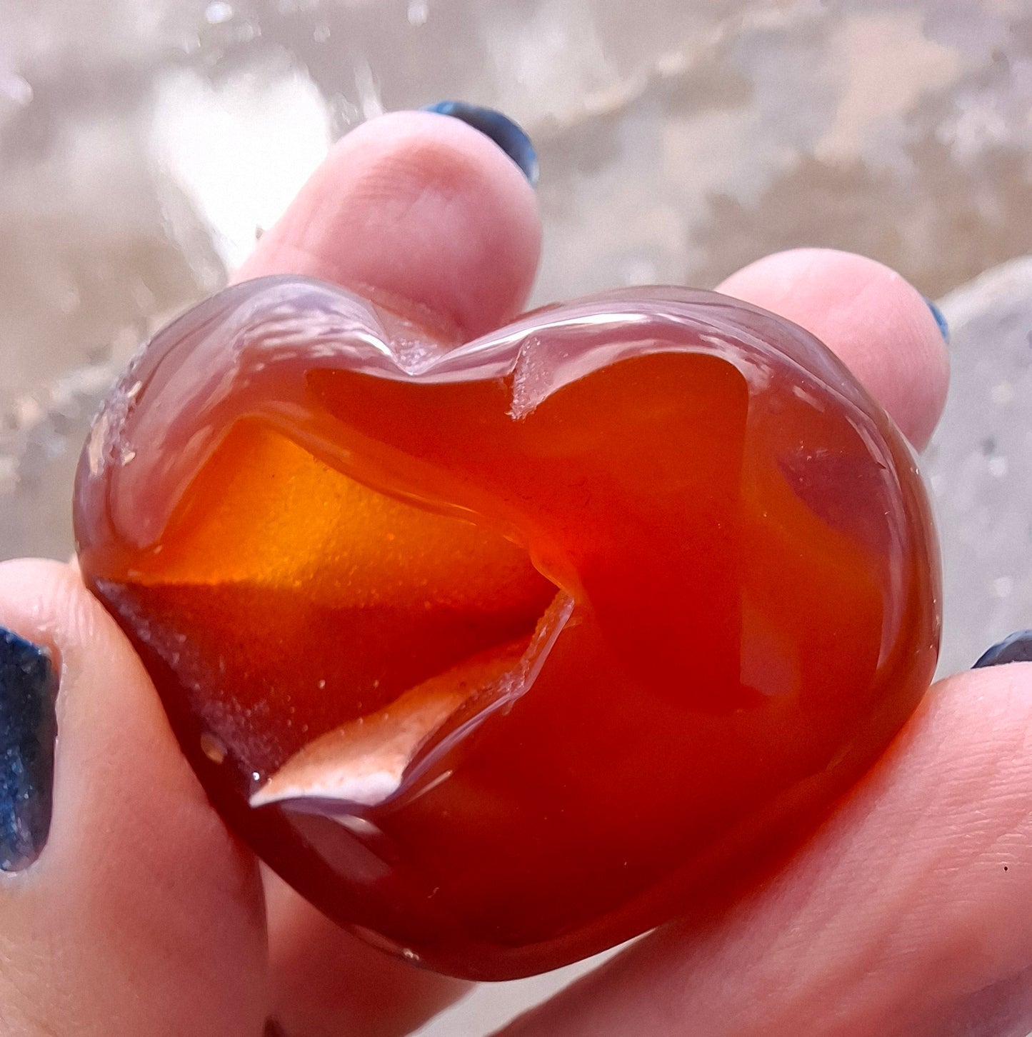 Druzy Carnelian Heart, Crystal (Ref: DCH1)