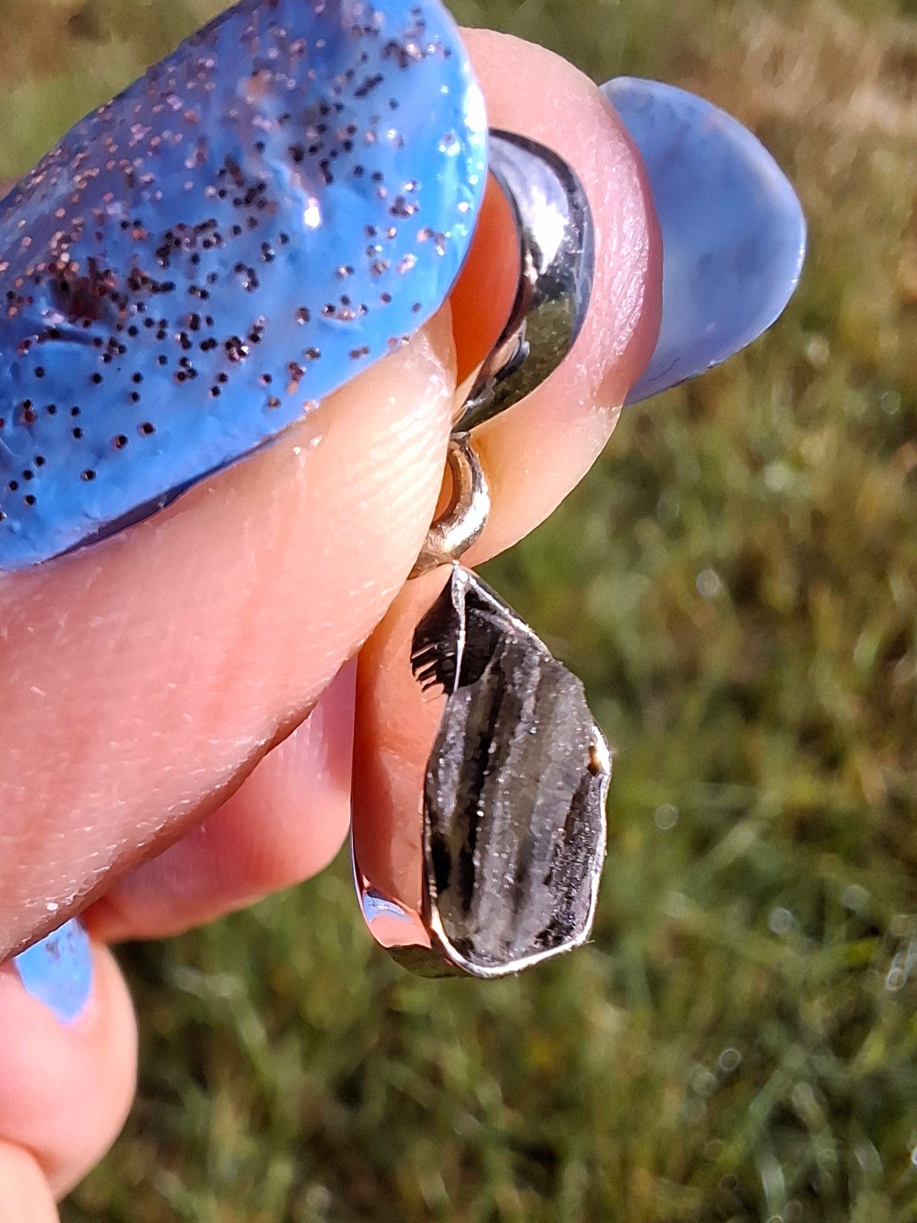 Moldavite Pendant, 925 Silver, Tektite (Ref: P47)