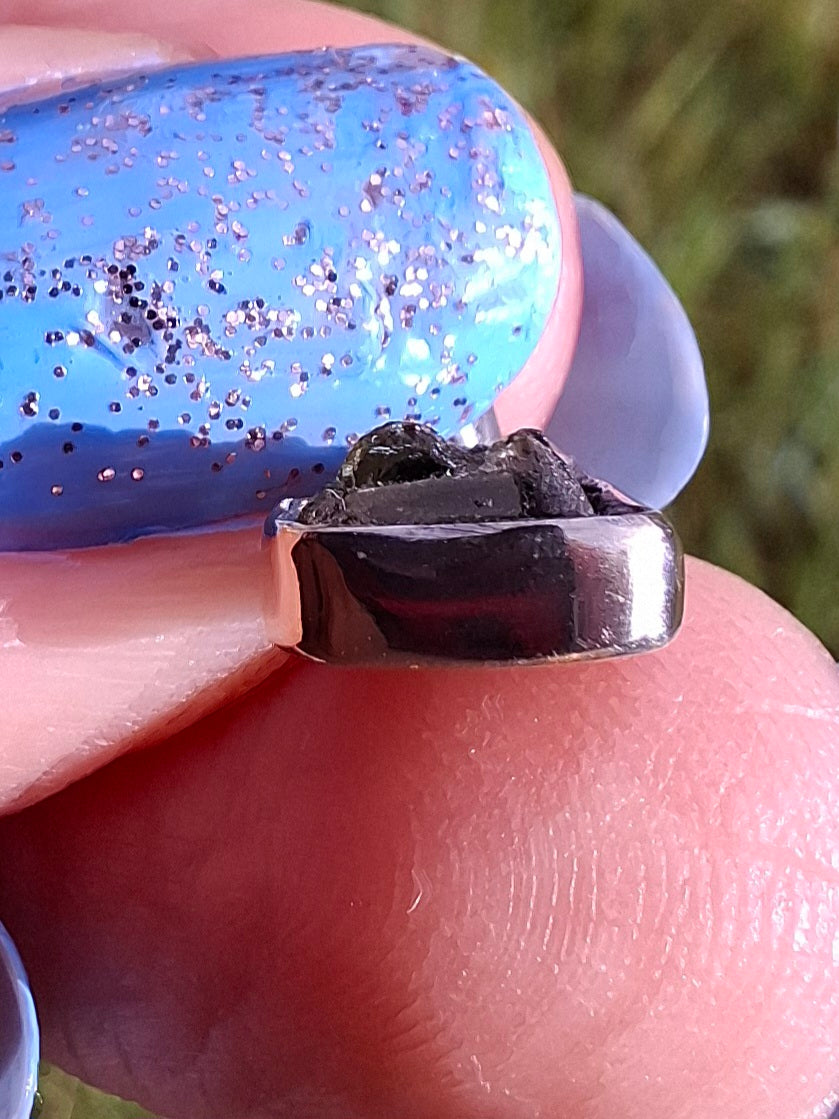 Moldavite Pendant, 925 Silver, Tektite (Ref: P55)