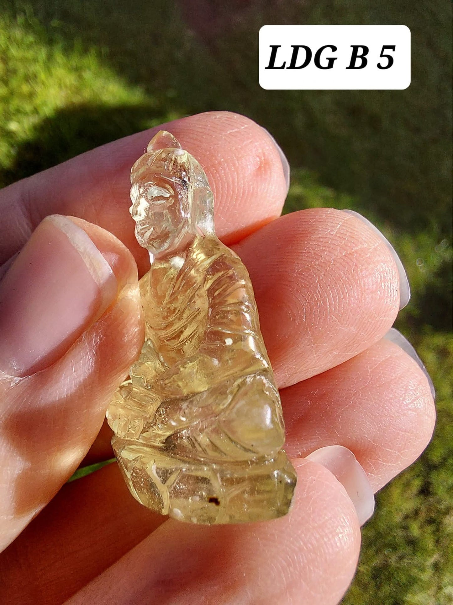 Libyan Desert Glass BUDDHA Carving, 4.61g, Tektite (Ref: LDG B5)