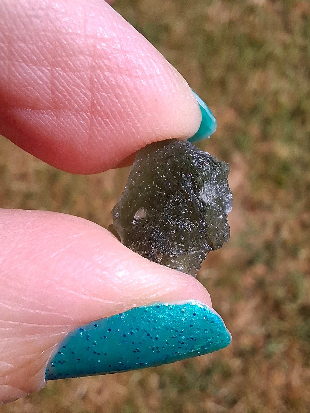 Moldavite Piece, 0.92g, Tektite (Ref: 1418)