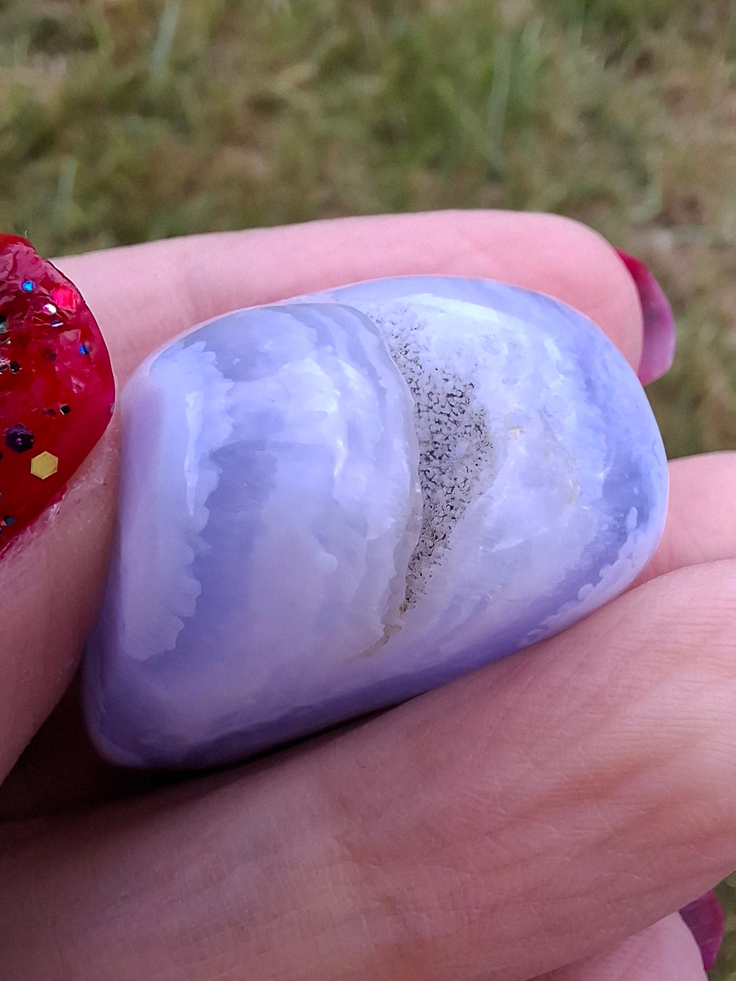 Blue Lace Agate, Tumble Stone, Crystal (Ref: T141)