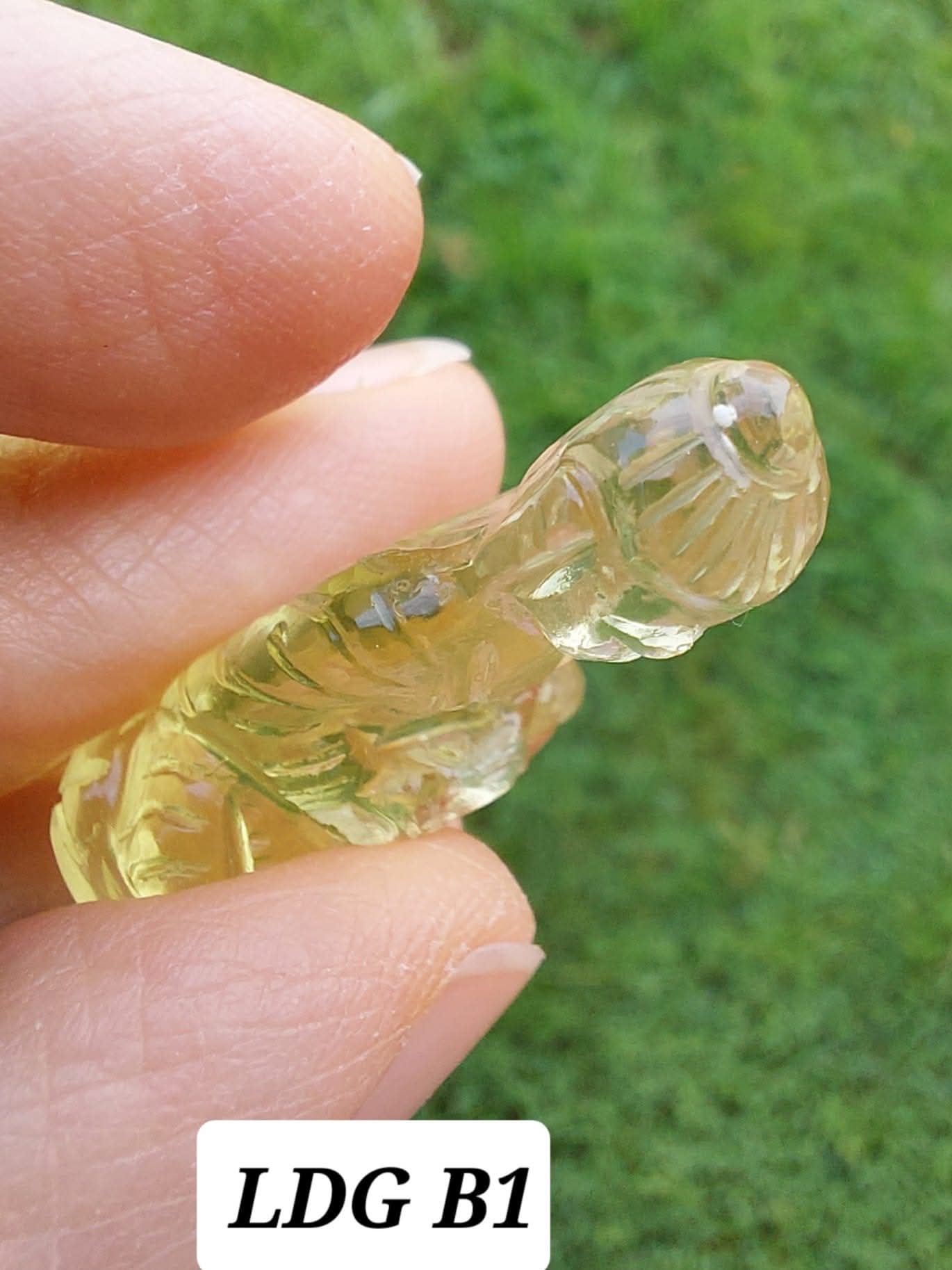 Libyan Desert Glass BUDDHA carving, 7.26g, Tektite (Ref: LDG B1)