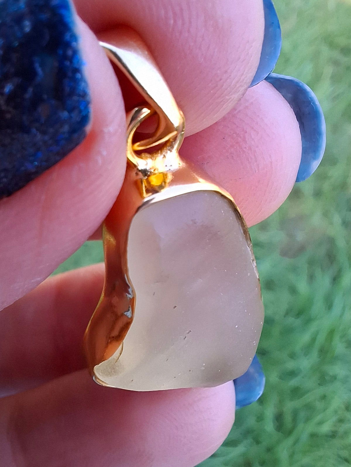 Libyan Desert Glass Pendant, 14K GOLD Plated, Tektite (Ref: LP120)