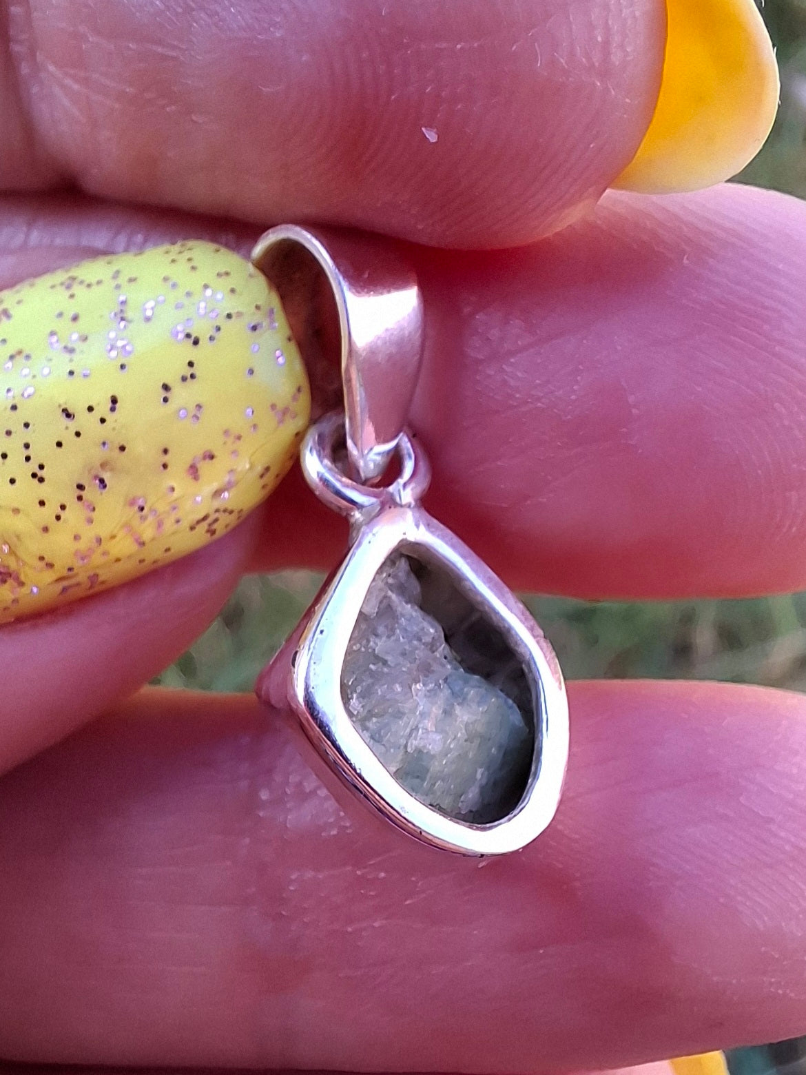 Green Tourmaline Pendant, 925 Silver, Crystal (Ref: GT1)