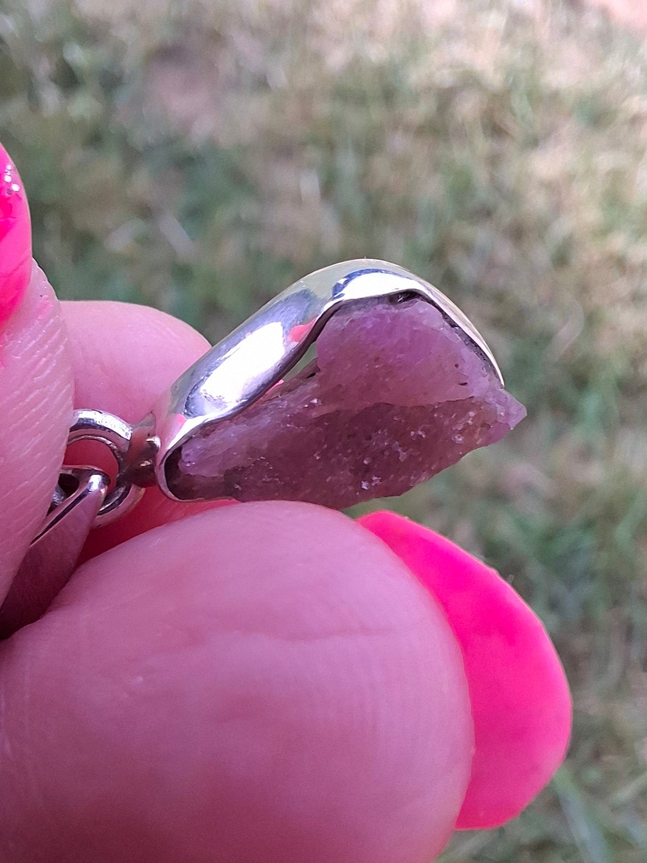 Pink Tourmaline Pendant, 925 Silver, Crystal (Ref: PT95)