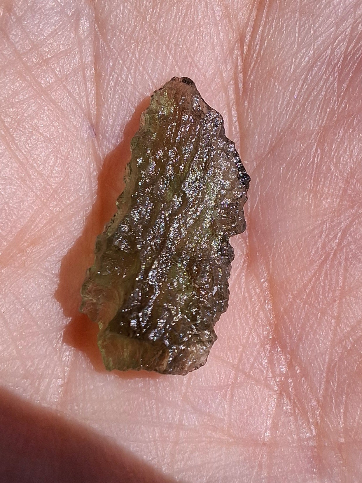 Moldavite Piece, 0.84g, Tektite (Ref: 1418)