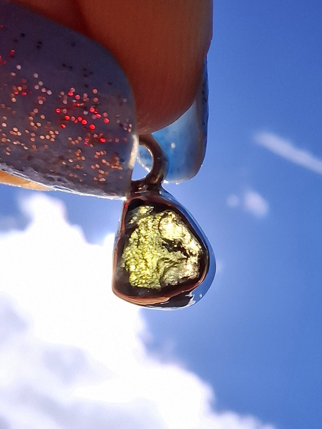Moldavite Pendant, 925 Silver, Tektite (Ref: P96)