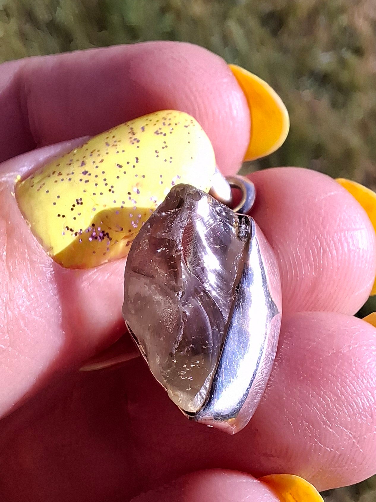 Libyan Desert Glass Pendant, 925 Silver, Tektite (Ref: LP97)