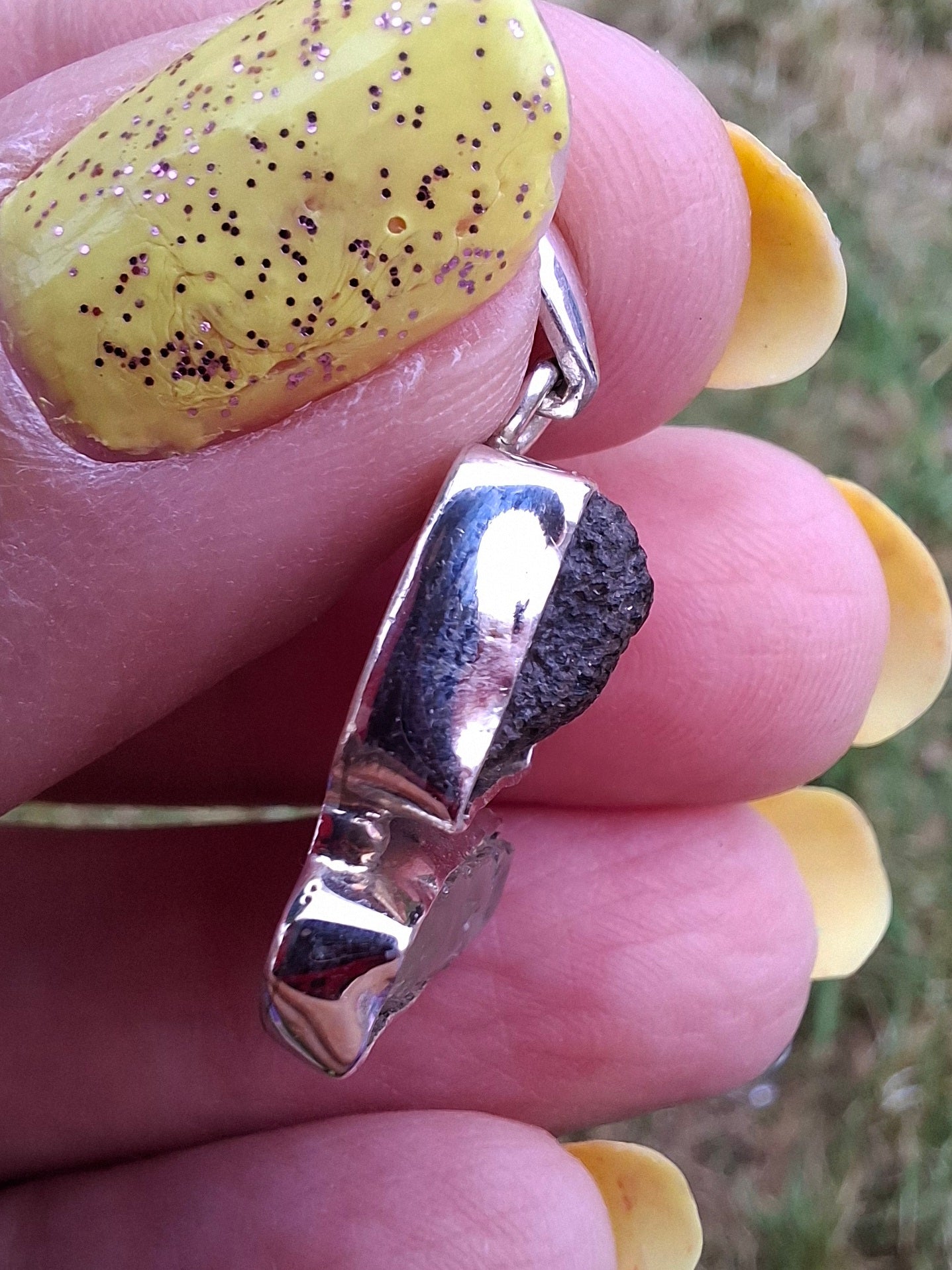 Moldavite & Libyan Desert Glass Pendant, 925 Silver, Tektite (Ref: MLP6)