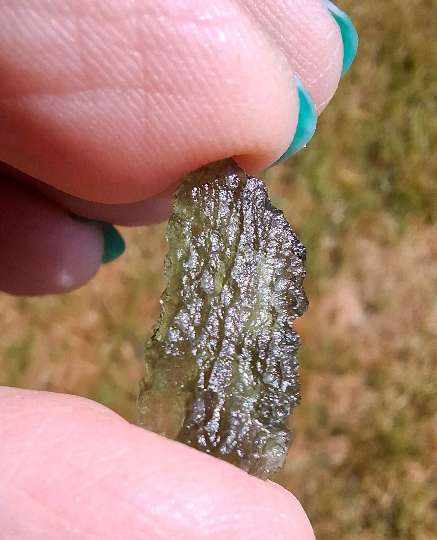 Moldavite Piece, 0.84g, Tektite (Ref: 1418)