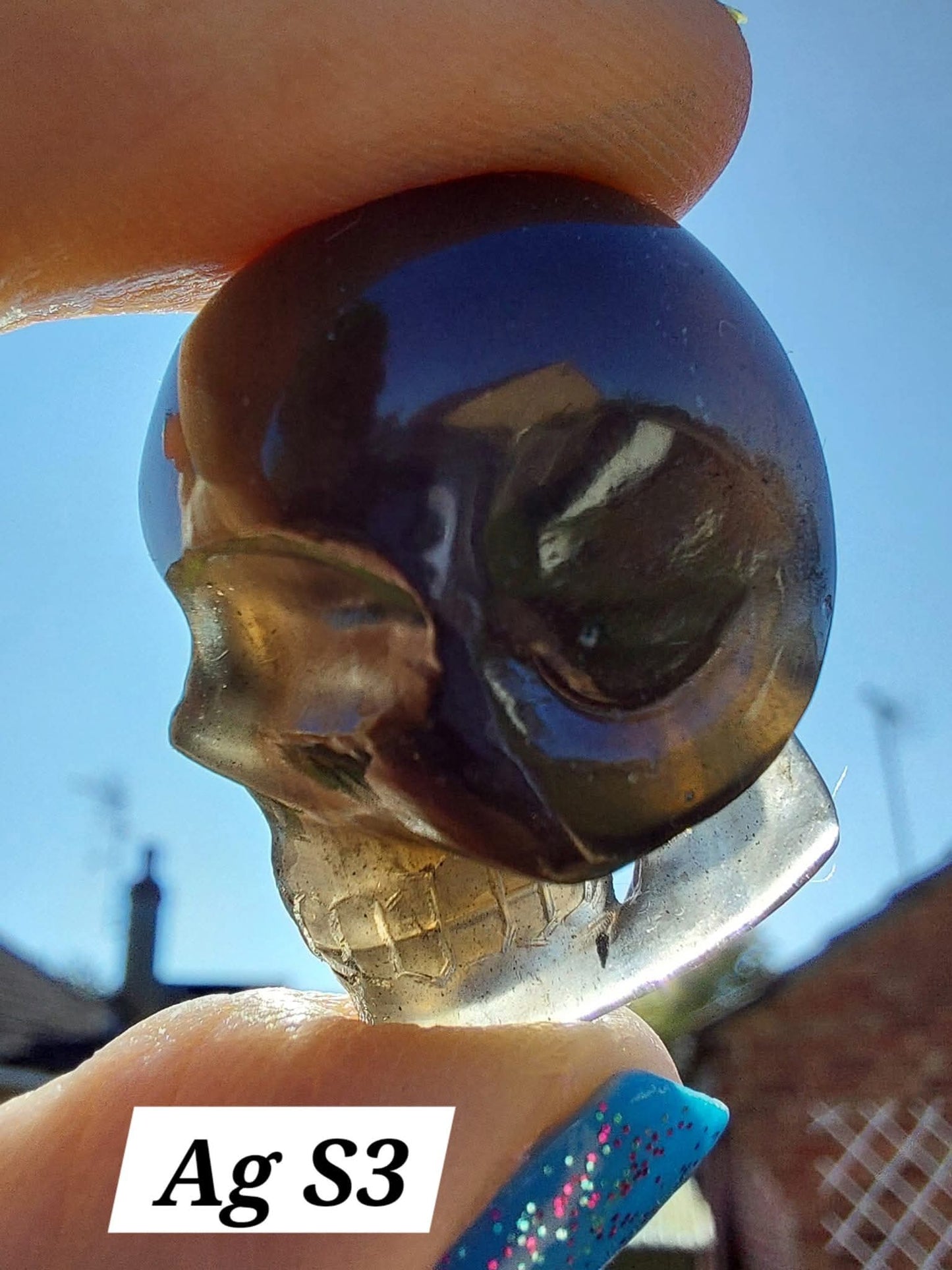 Agni Manitite SKULL Carving, 13.06g, Crystal (Ref: Ag S3)