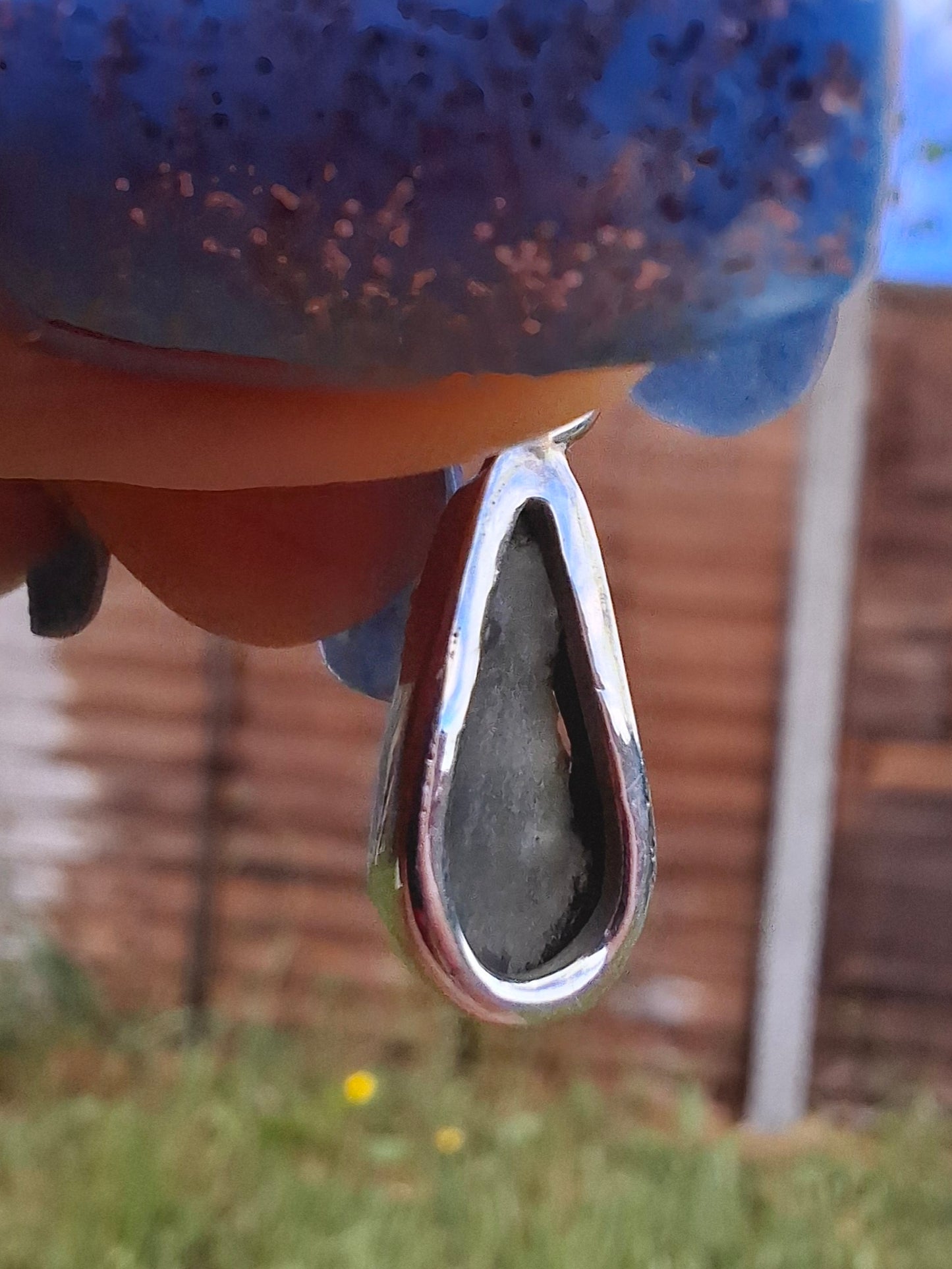 Moldavite Pendant, 925 Silver, Tektite (Ref: P73)