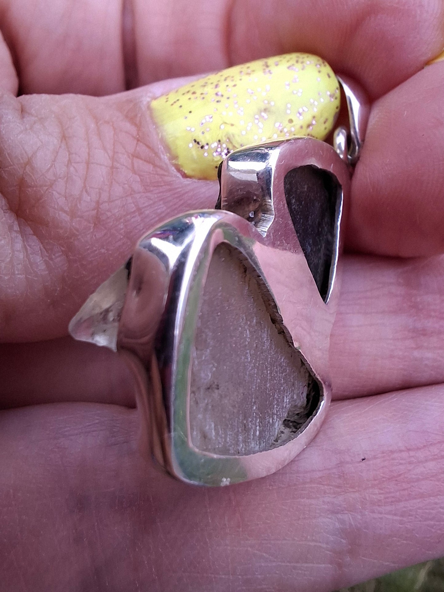 Moldavite & Libyan Desert Glass Pendant, 925 Silver, Tektite (Ref: MLP18)