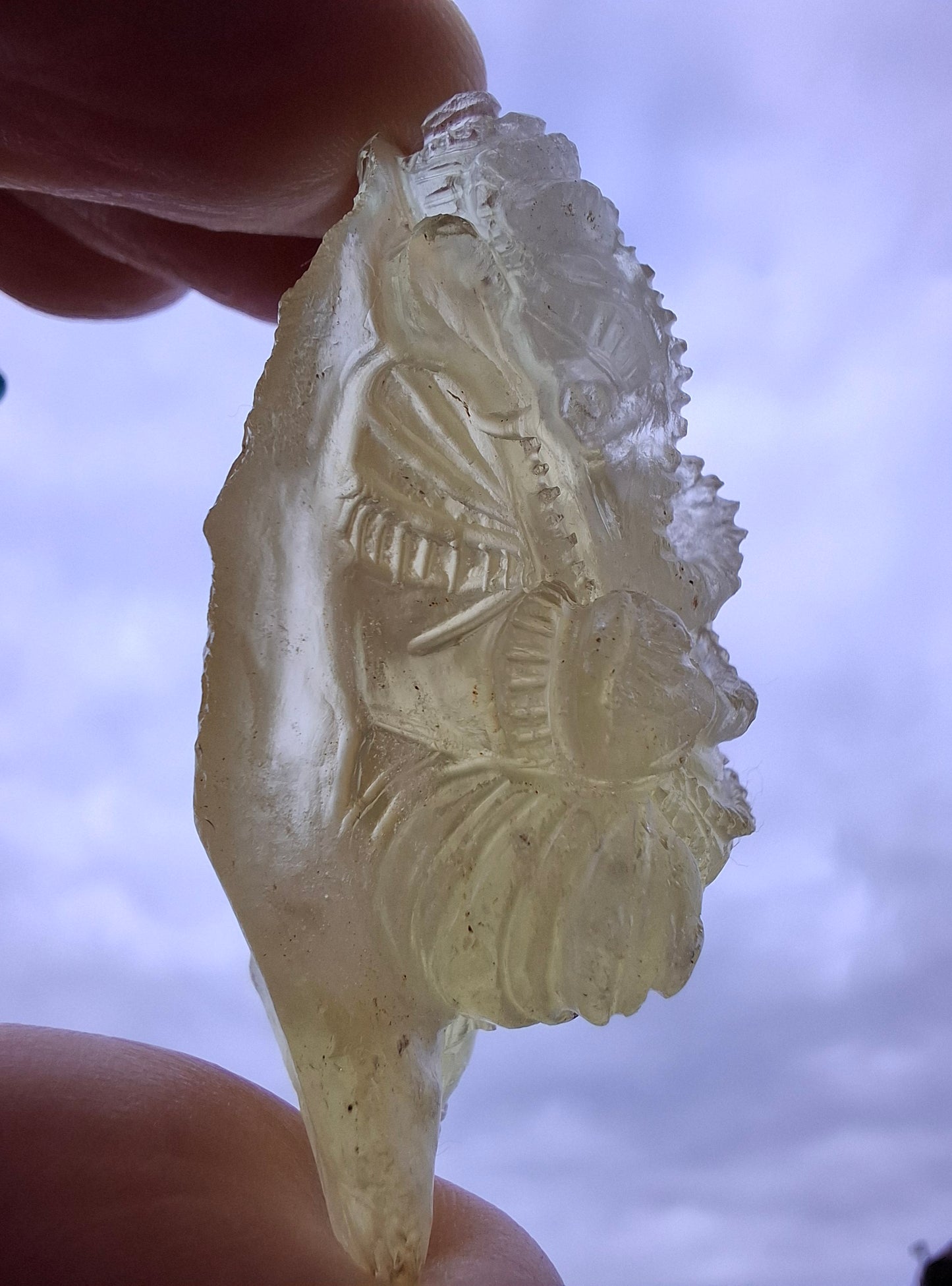 Libyan Desert Glass carving, GANESHA, 26.47g, Tektite (Ref: Ganesha1)