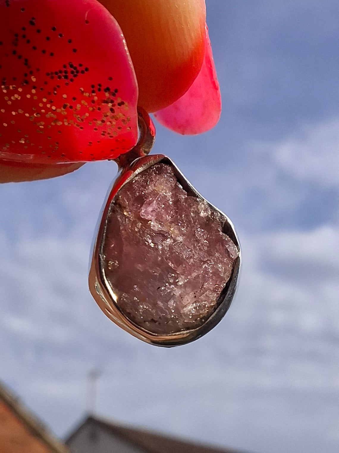 Pink Tourmaline Pendant, 925 Silver, Crystal (Ref: PT30)