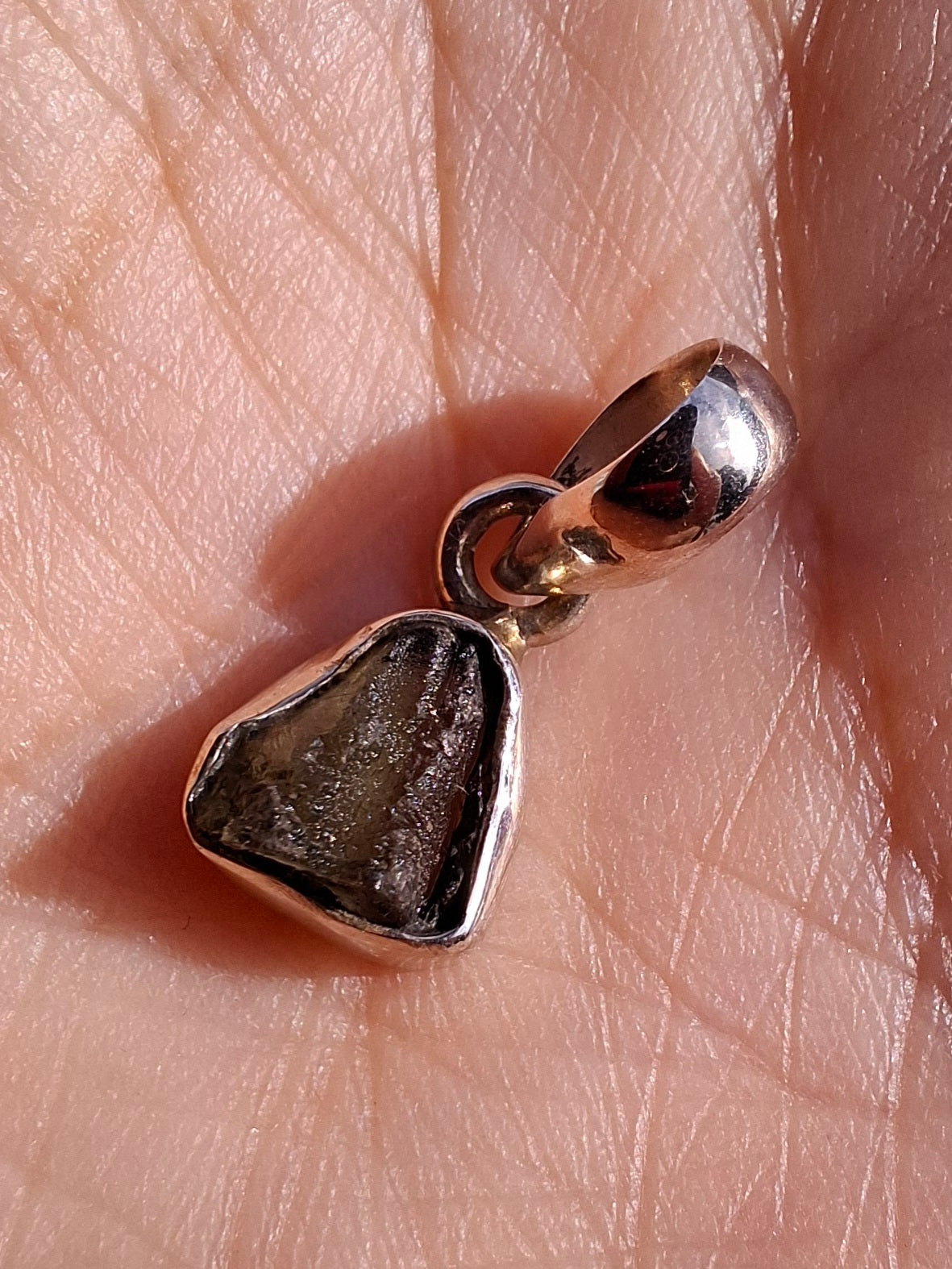 Moldavite Pendant, 925 Silver, Tektite (Ref: P55)