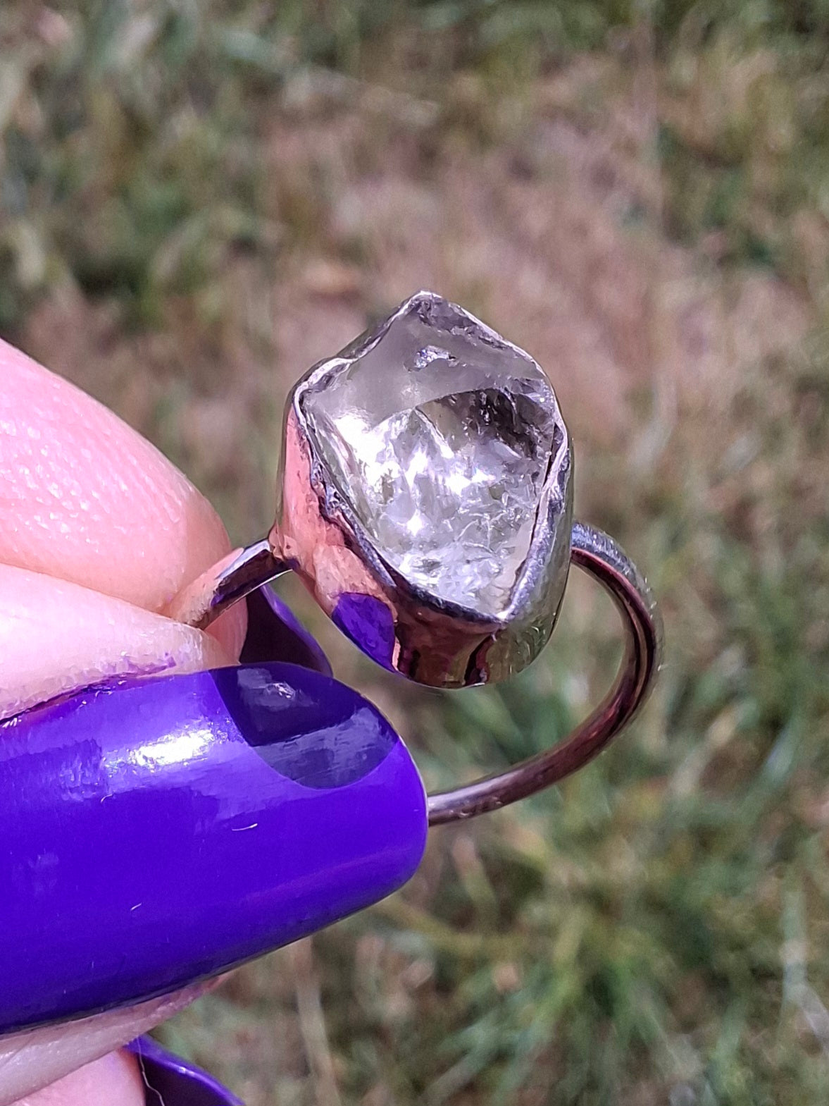 Libyan Desert Glass Ring, size J, 925 Silver, Tektite (Ref: LR6)
