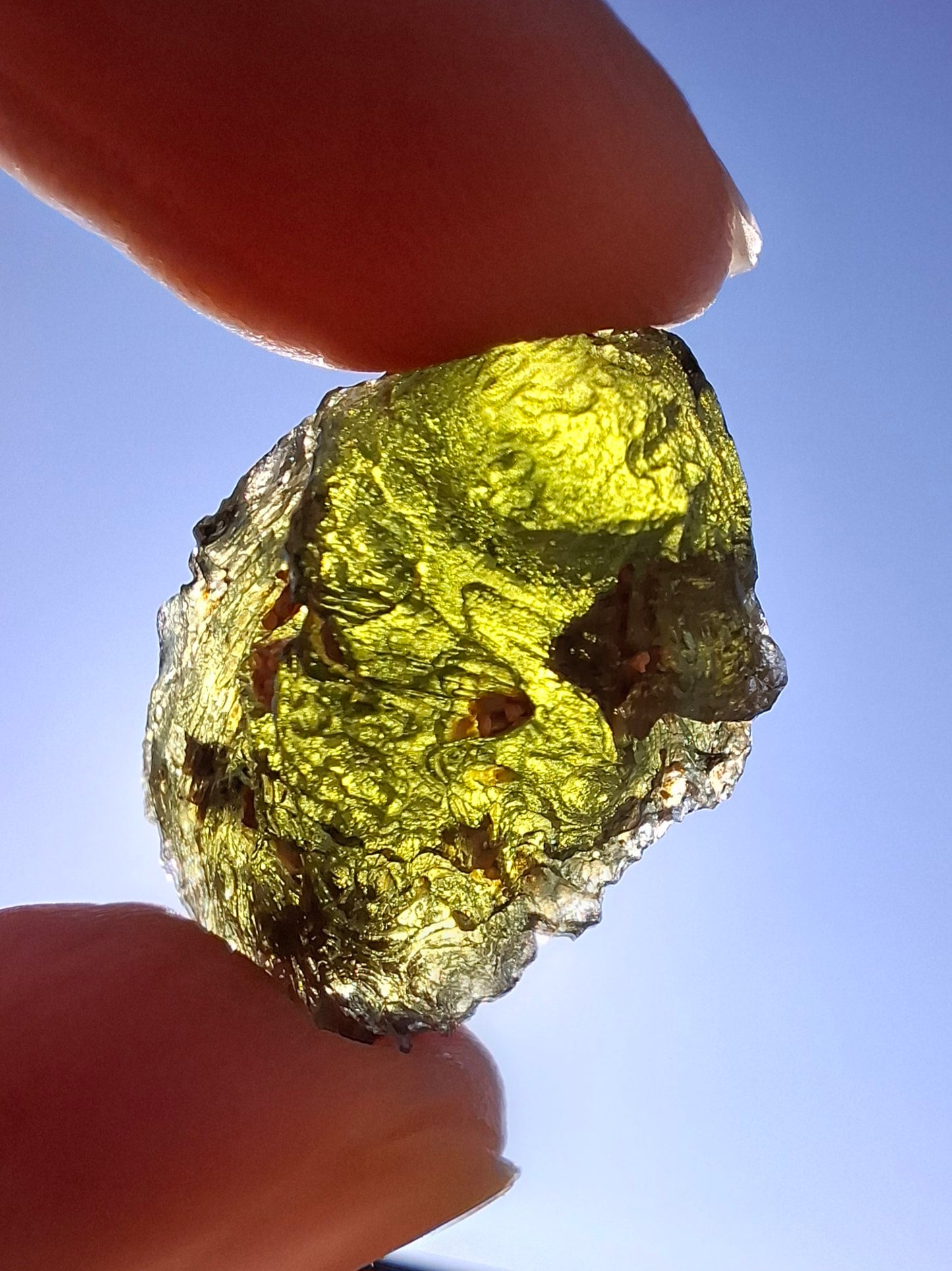 Moldavite Piece, NESMEN, 5.46g, Tektite (Ref: 1373)