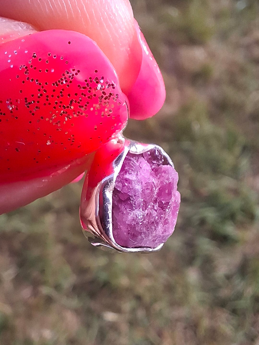 Pink Tourmaline Pendant, 925 Silver, Crystal (Ref: PT18)