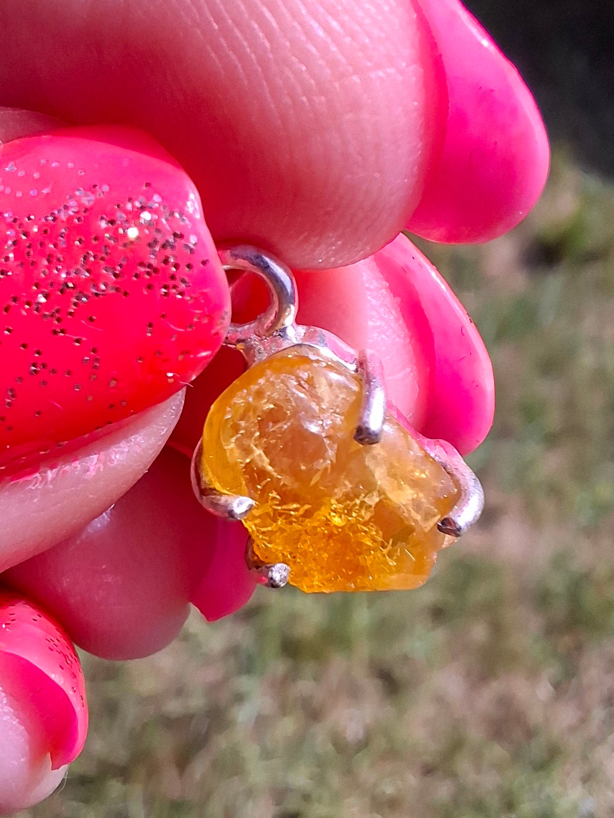 Baltic Amber Pendant, 925 Silver, Fossil (Ref: AP19)