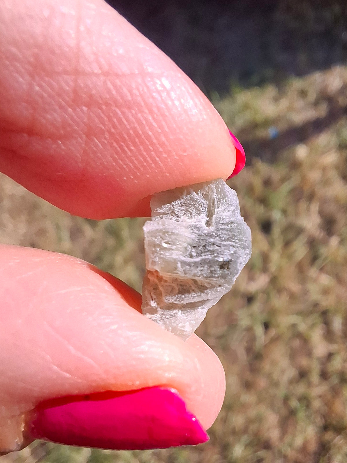 Moldavite Piece, SNOWFLAKE, FROSTED, BRUSNA, 0.64g, Tektite (Ref: 1502)