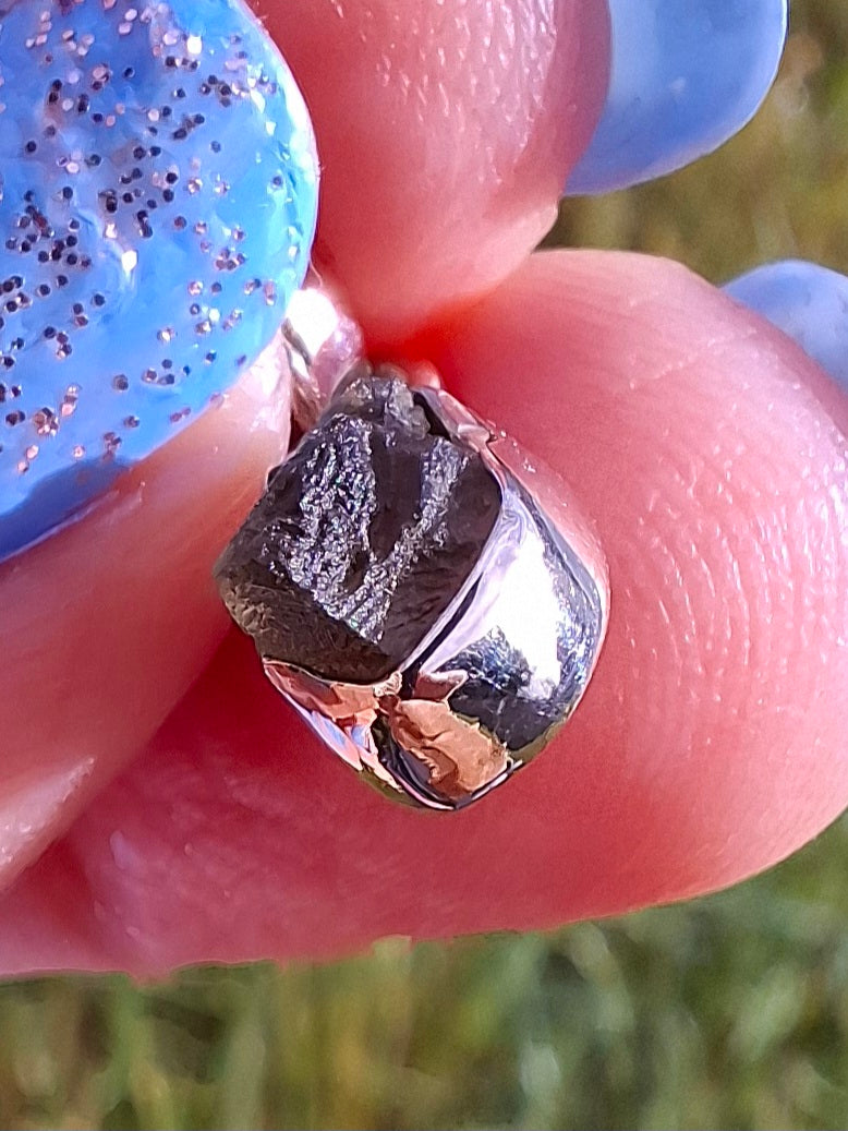 Moldavite Pendant, 925 Silver, Tektite (Ref: P36)