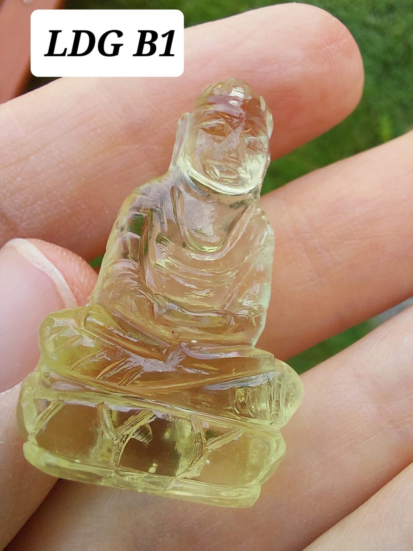 Libyan Desert Glass BUDDHA carving, 7.26g, Tektite (Ref: LDG B1)