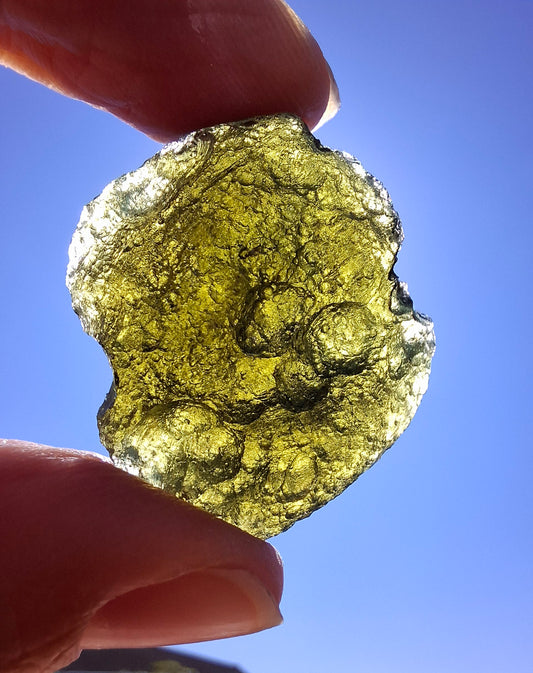 Moldavite Piece, CHLUM, 14.24g, Tektite (Ref: 1181)