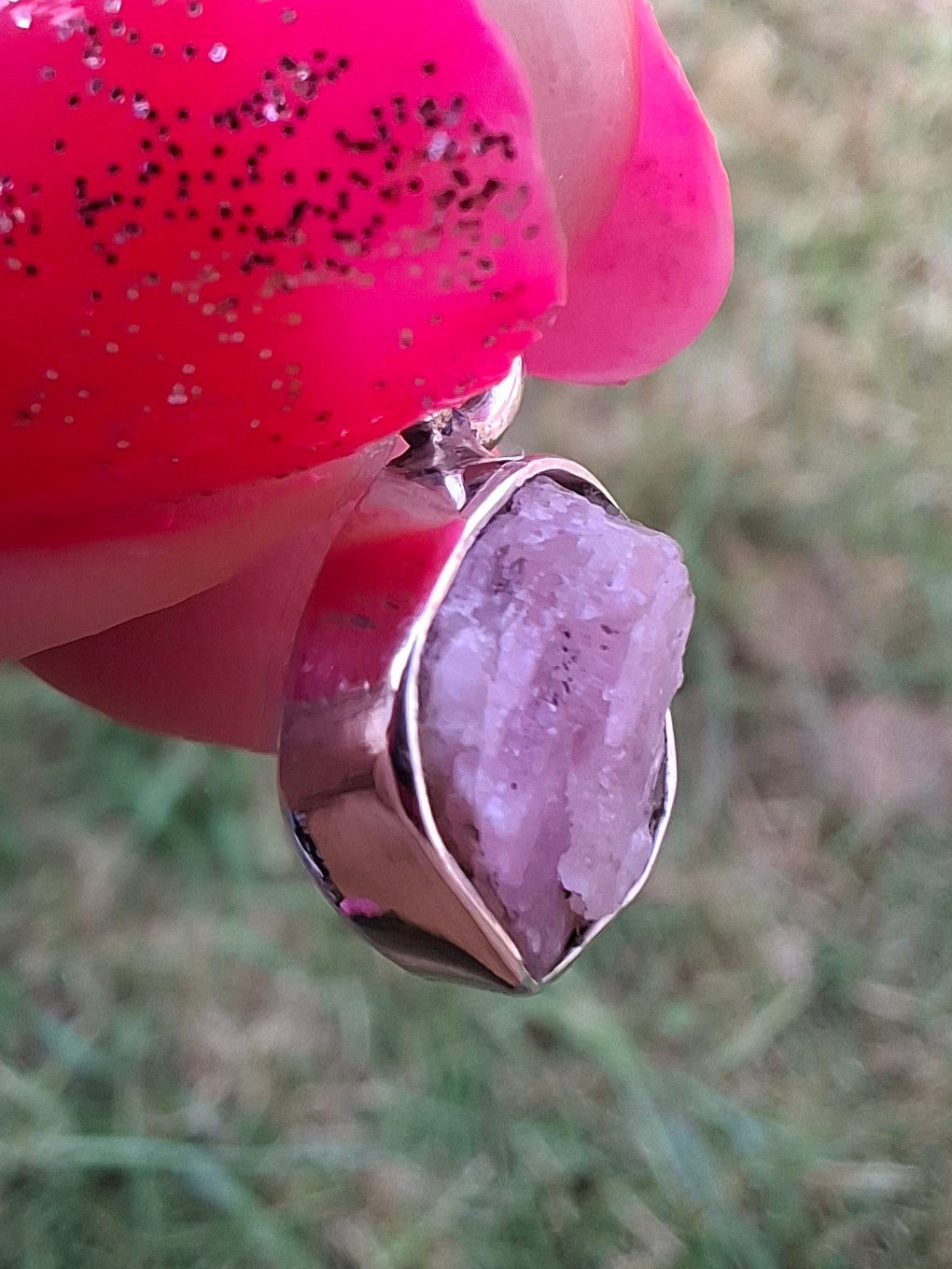 Pink Tourmaline Pendant, 925 Silver, Crystal (Ref: PT91)