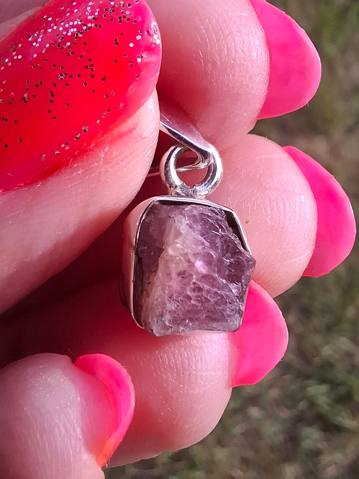 Pink Tourmaline Pendant, 925 Silver, Crystal (Ref: PT76)
