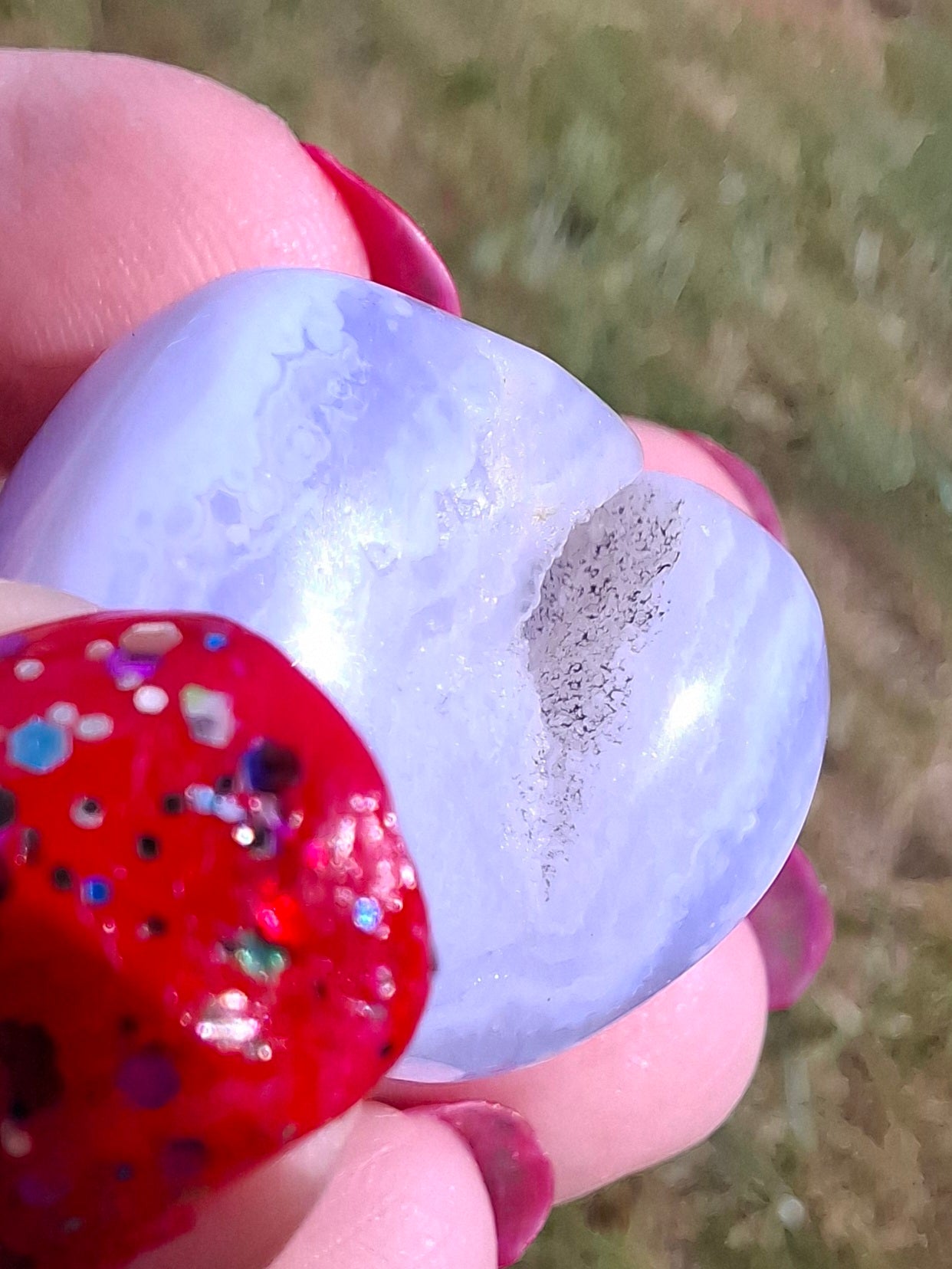 Blue Lace Agate, Tumble Stone, Crystal (Ref: T141)