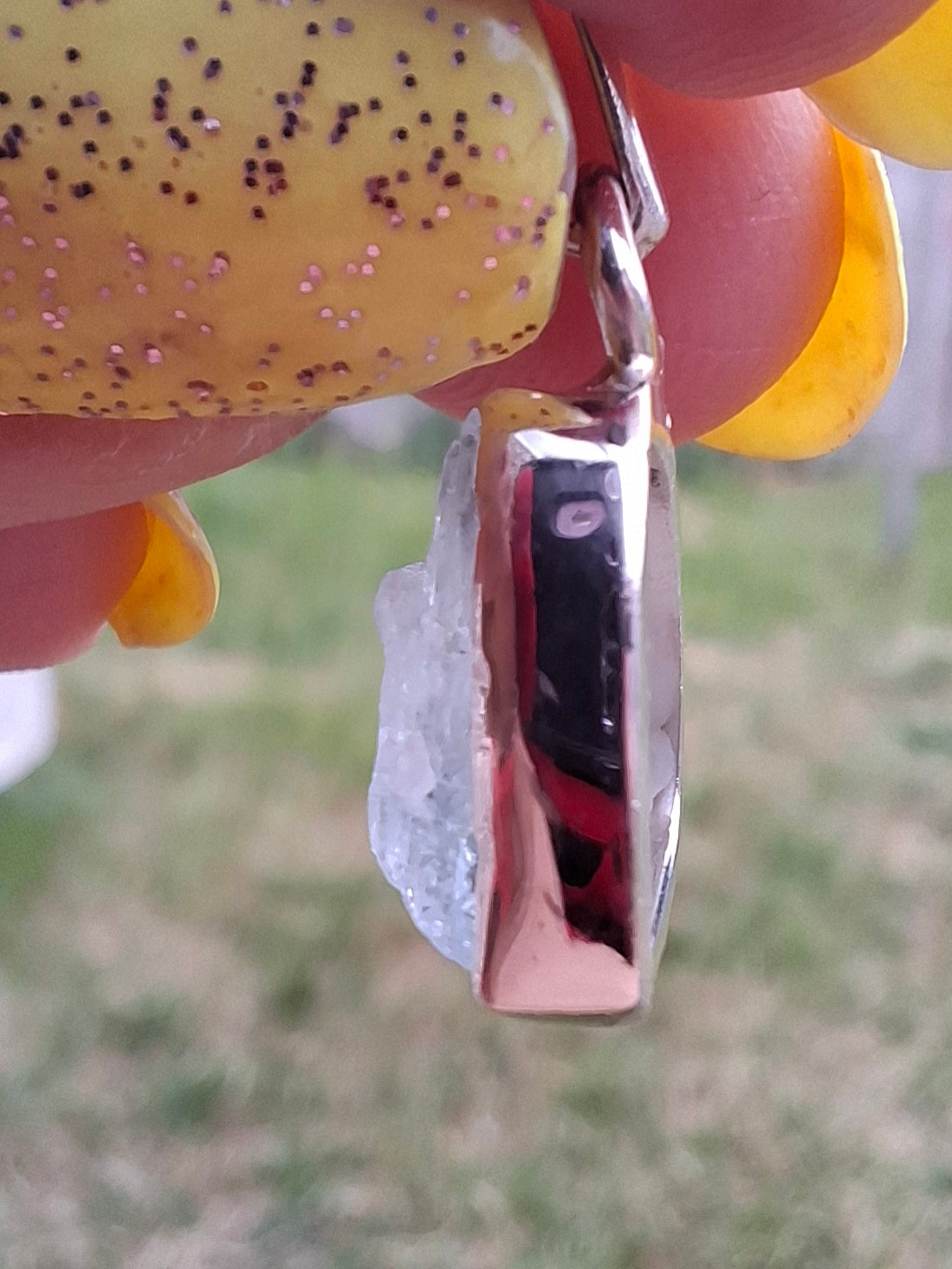 Aquamarine Pendant, 925 Silver, Crystal (Ref: AQ19)