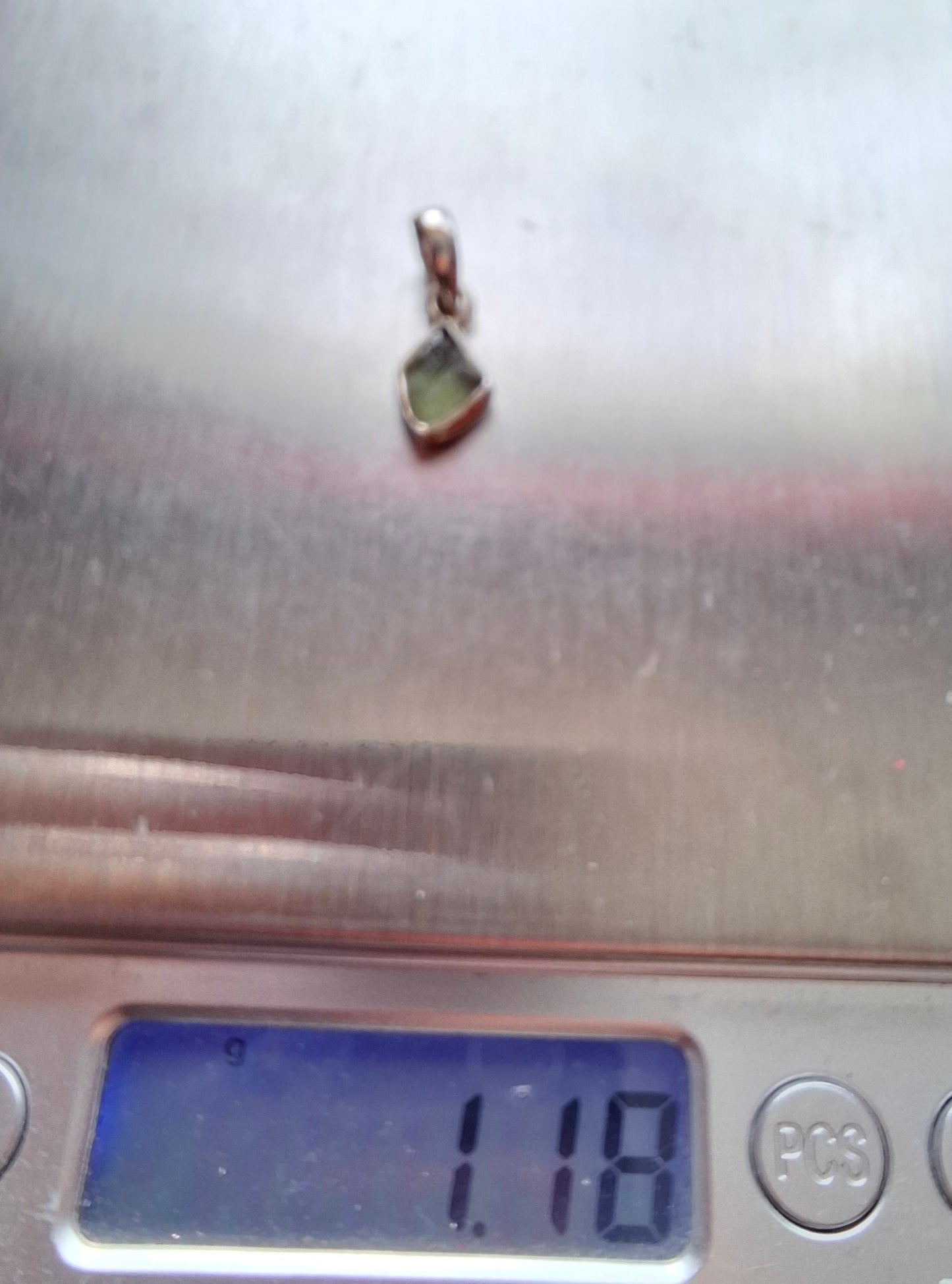 Moldavite Pendant, 925 Silver, Tektite (Ref: P52)