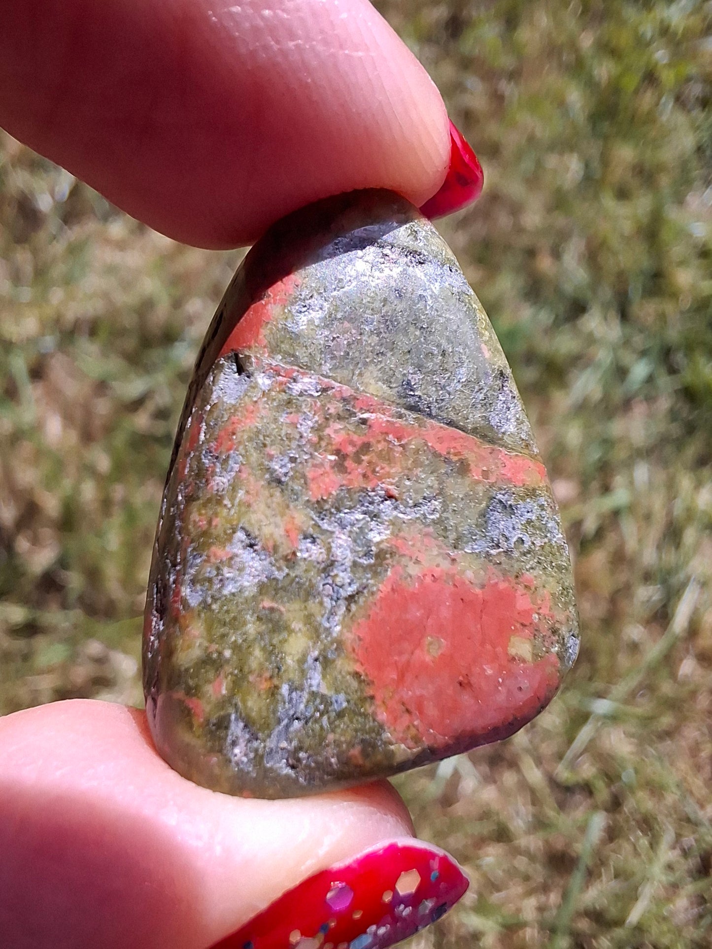 Unakite, Tumble Stone, Crystal (Ref: T180)