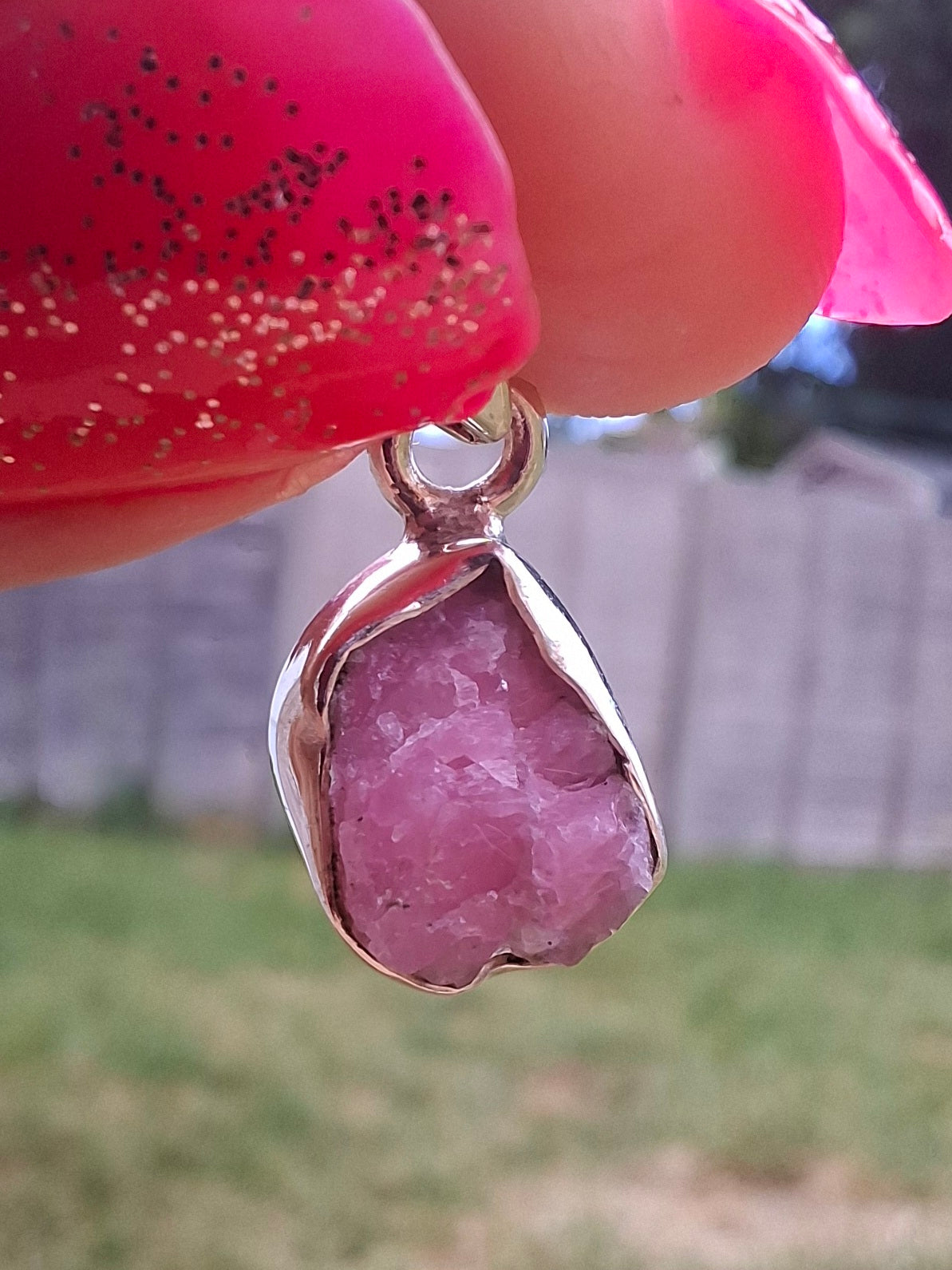 Pink Tourmaline Pendant, 925 Silver, Crystal (Ref: PT10)