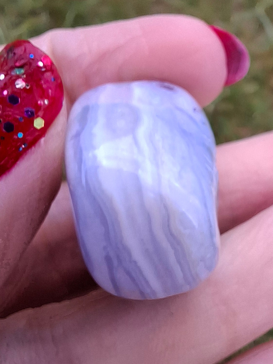 Blue Lace Agate, Tumble Stone, Crystal (Ref: T142)