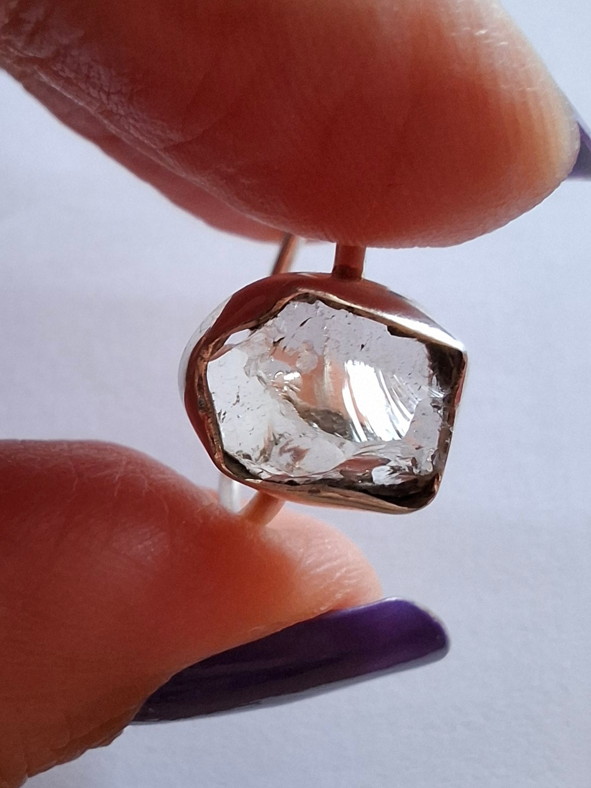Libyan Desert Glass Ring, size large O, 925 Silver, Tektite (Ref: LR22)