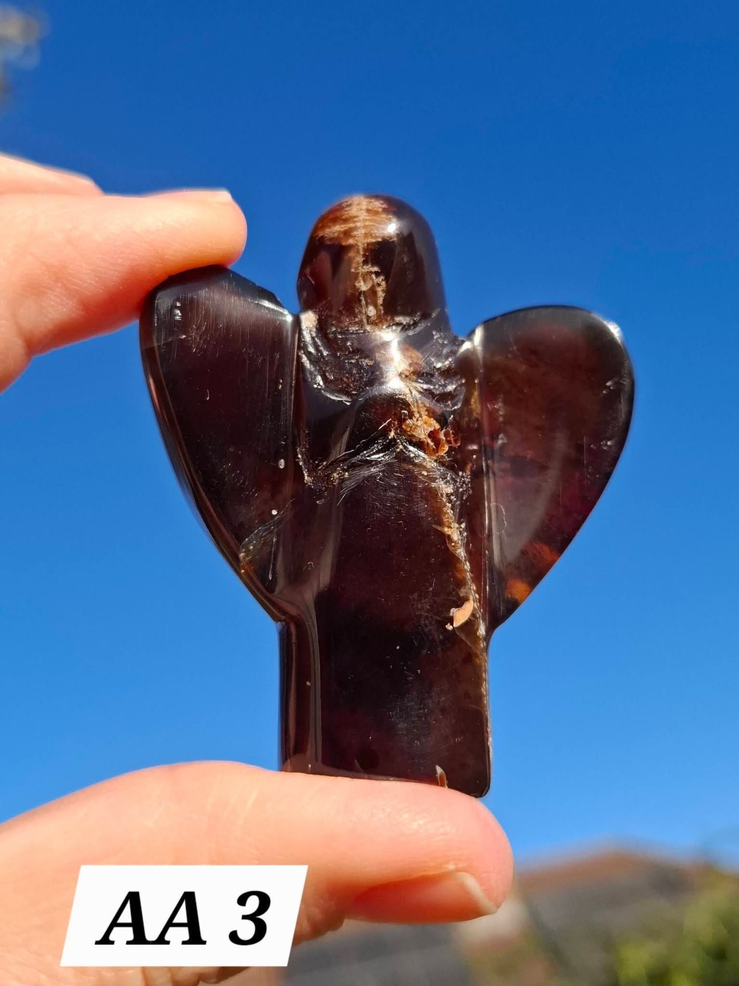 Red Amber Angel, 22.65, Carving, Fossil (Ref: AA3)