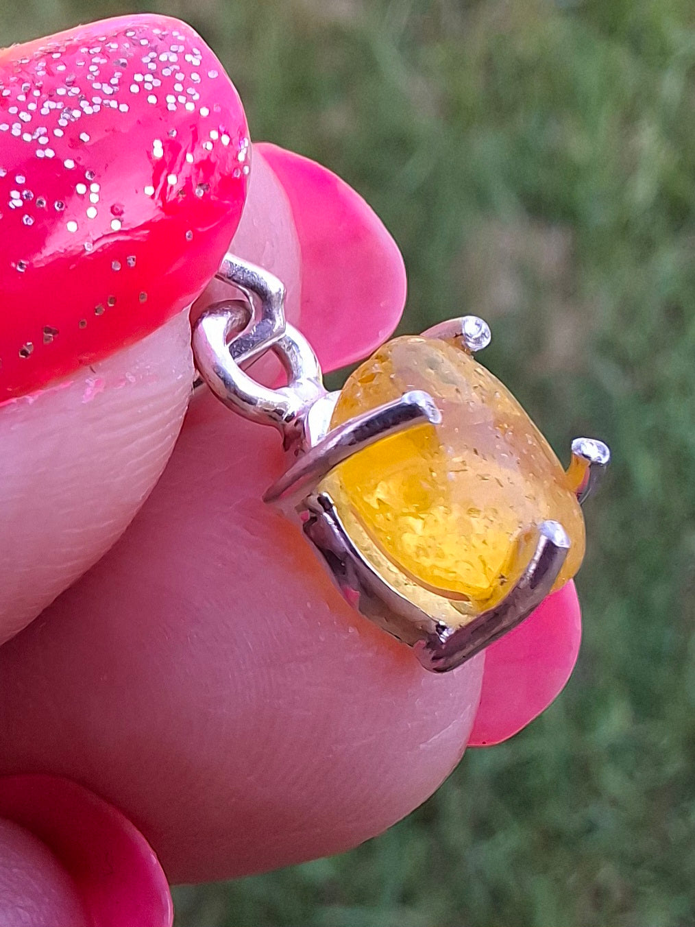 Baltic Amber Pendant, 925 Silver, Fossil (Ref: Ap15)
