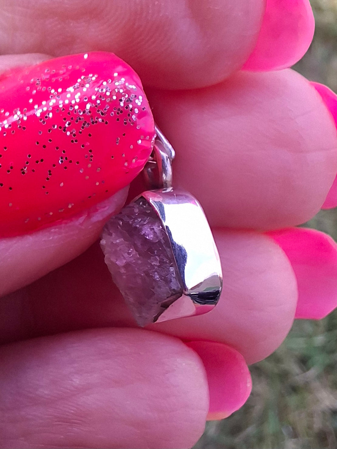 Pink Tourmaline Pendant, 925 Silver, Crystal (Ref: PT76)