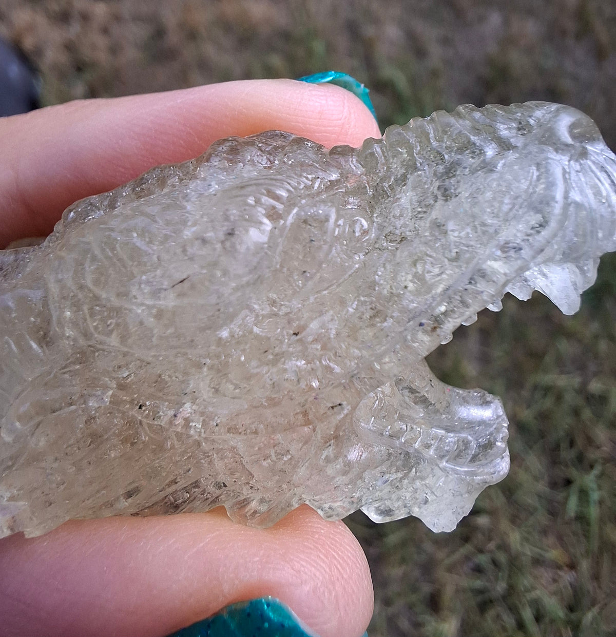Libyan Desert Glass DRAGON HEAD carving, 22.42g, Tektite (Ref: Dragon 2)