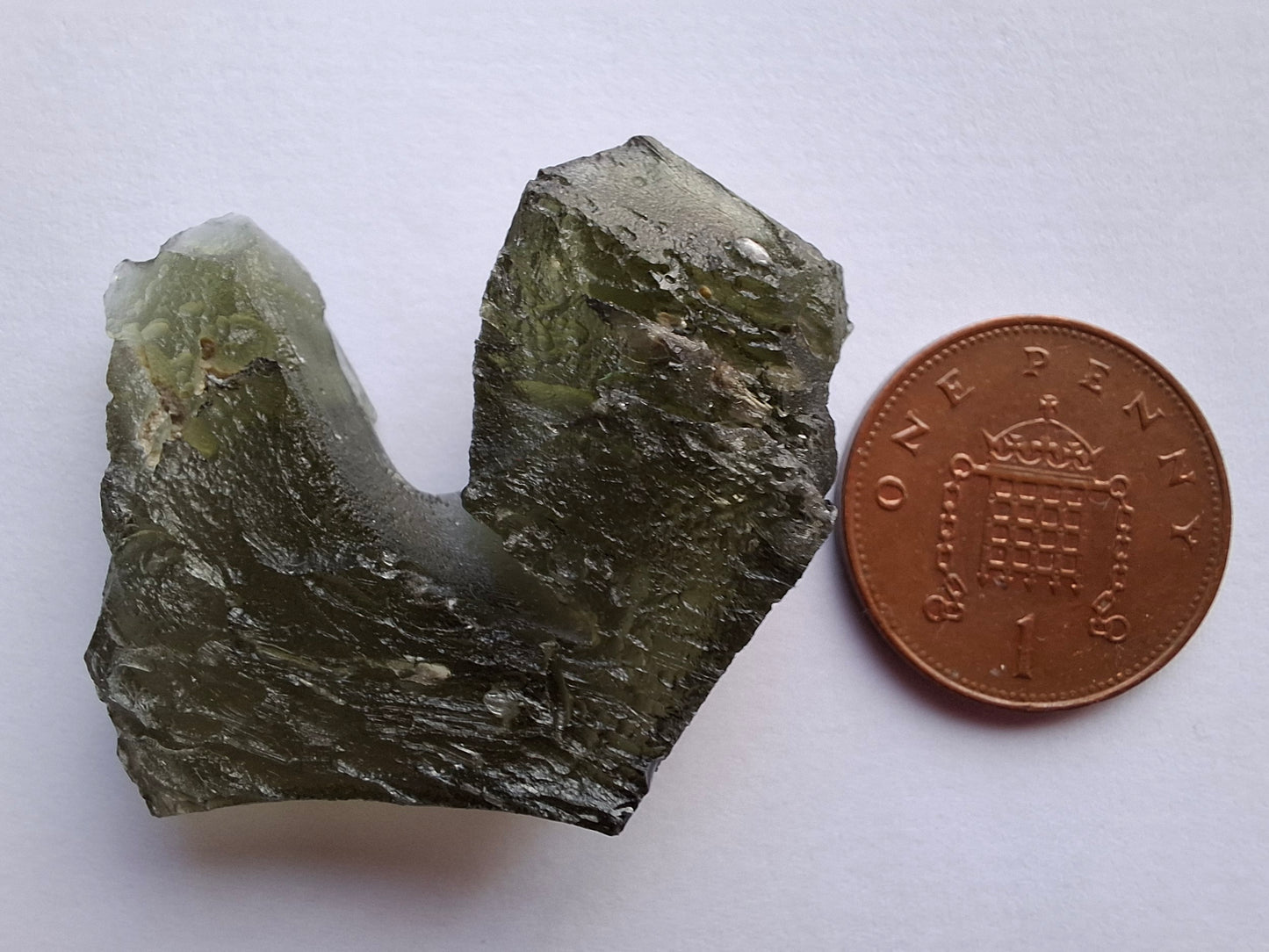 Moldavite Piece, NESMEN, 8.90g, Tektite (Ref: 1374)