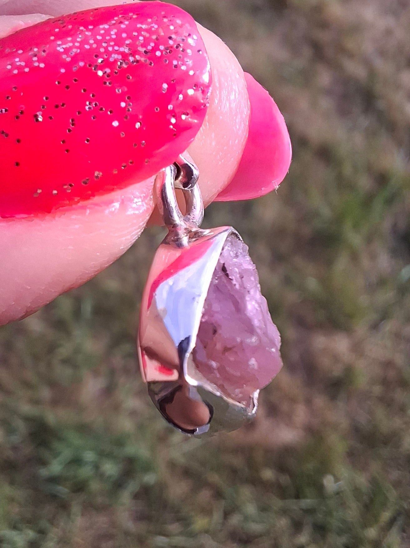 Pink Tourmaline Pendant, 925 Silver, Crystal (Ref: PT73)