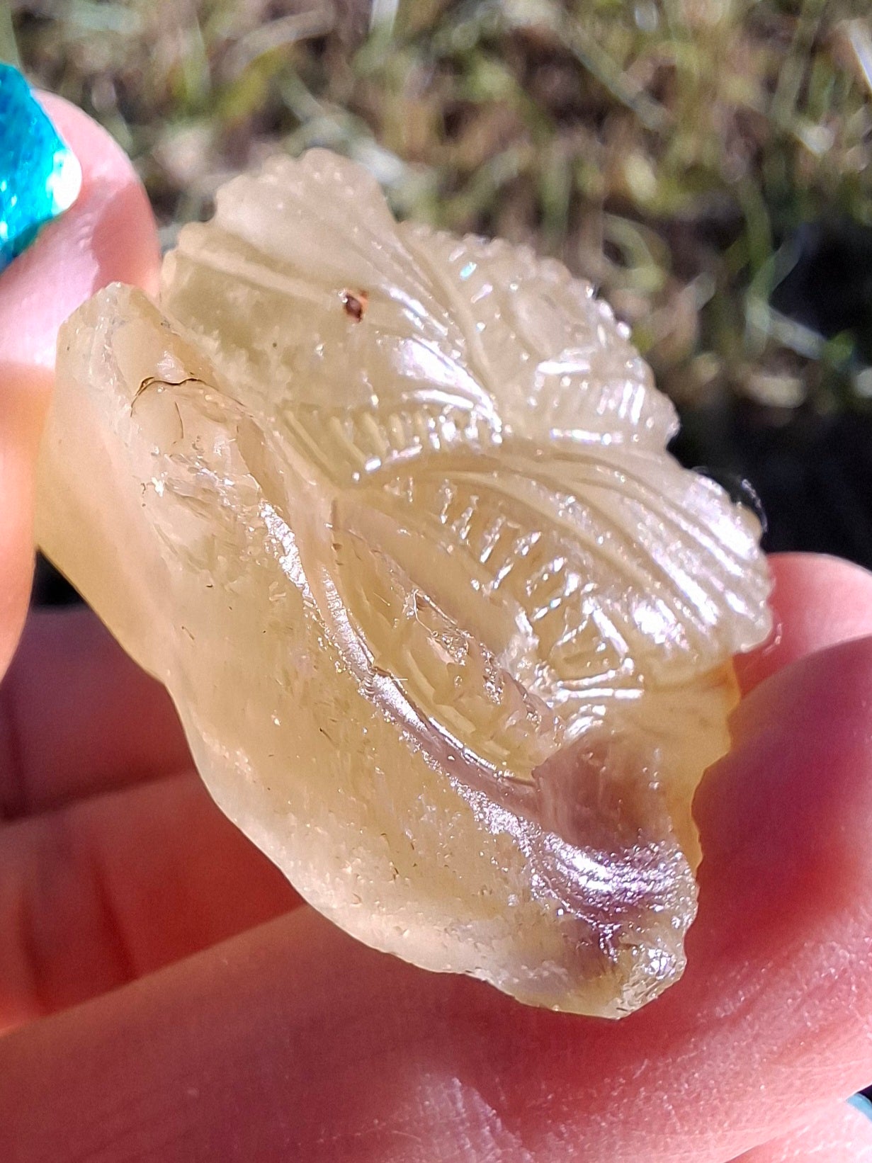 Libyan Desert Glass carving, GANESHA, 26.47g, Tektite (Ref: Ganesha1)