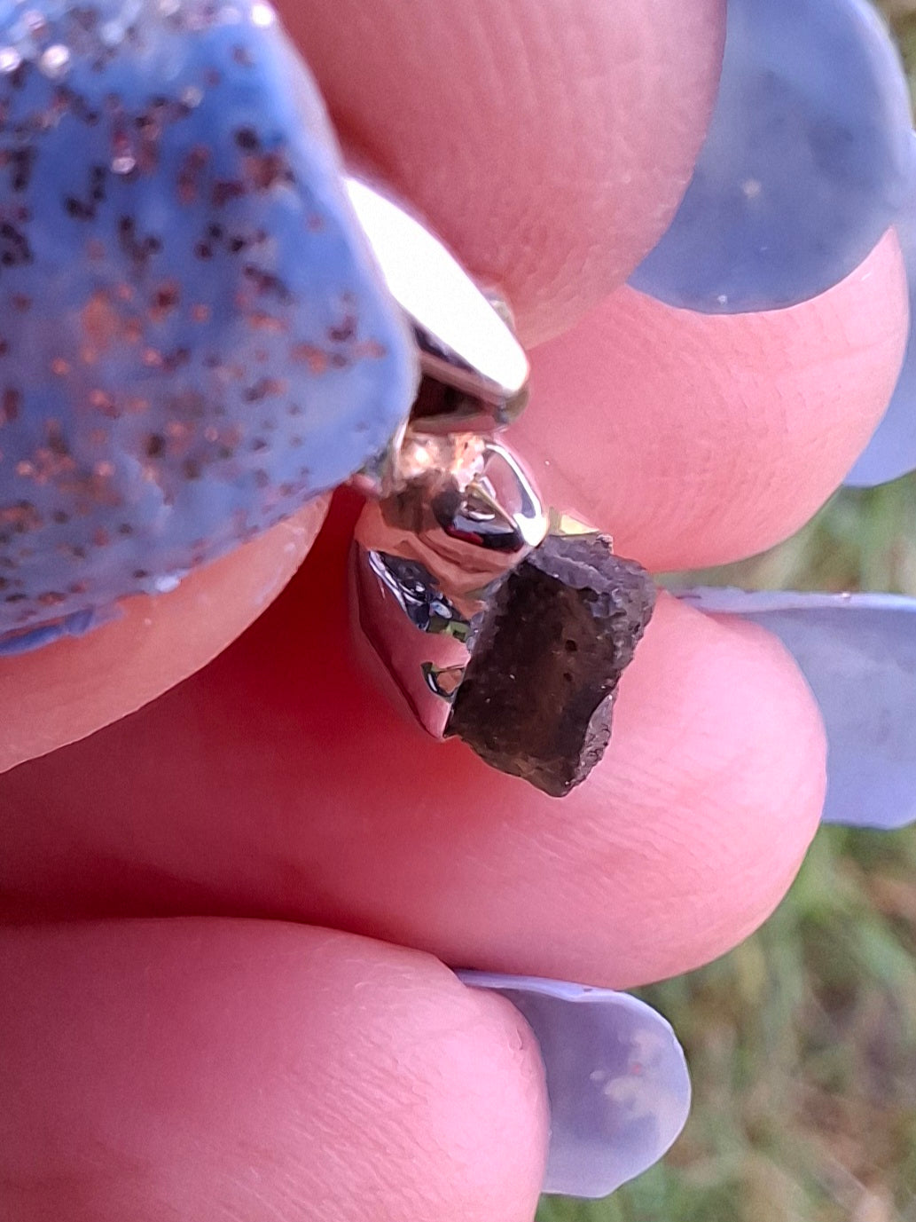 Moldavite Pendant, 925 Silver, Tektite (Ref:P41)