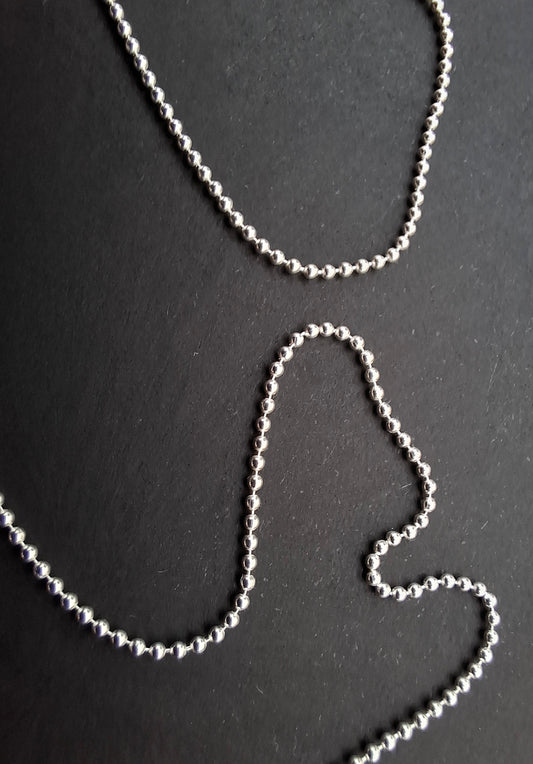 Bead Round, 1.0mm, 18 inch, 925 Silver CHAIN (Ref chain-3)
