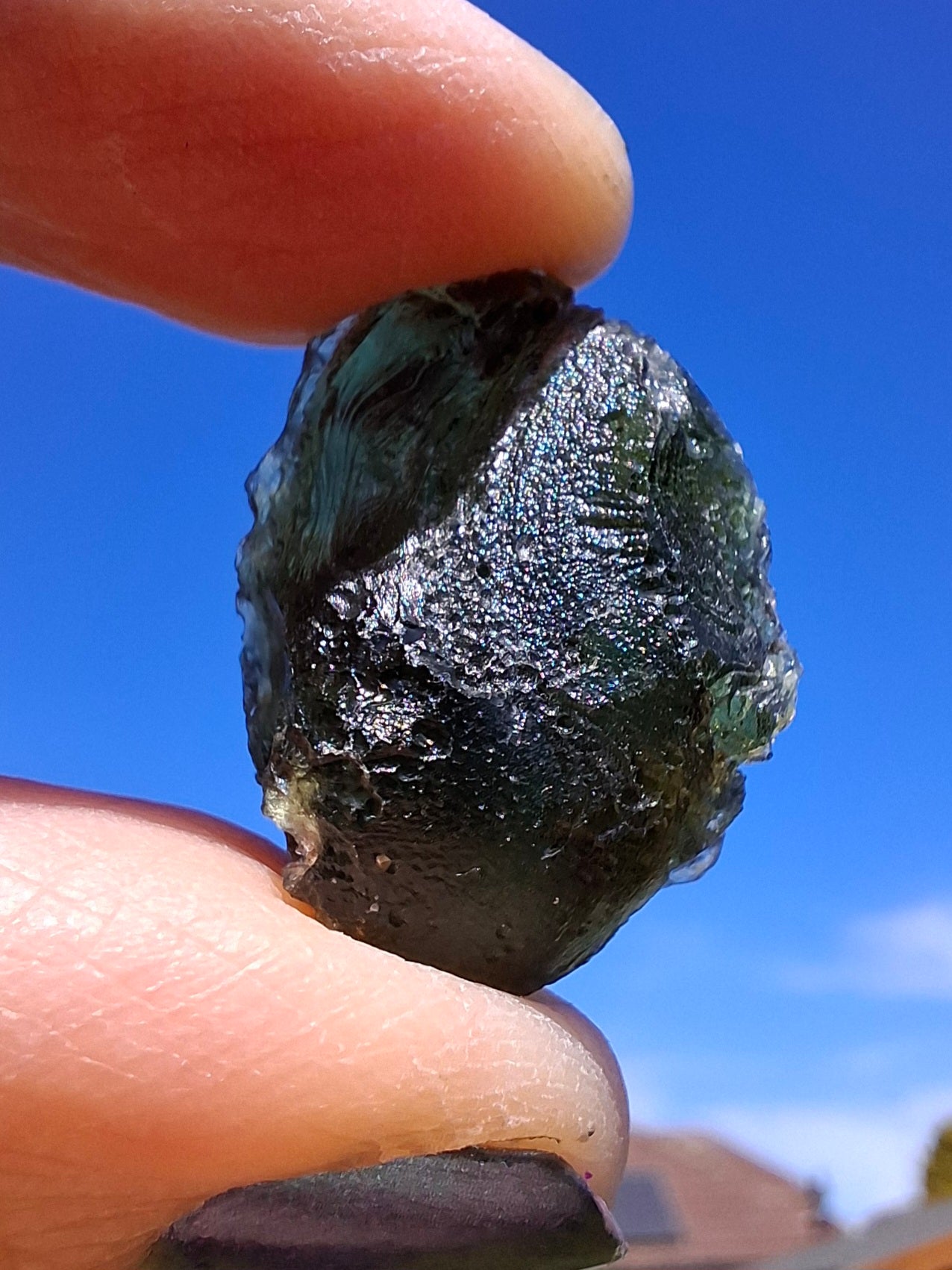 Moldavite Piece, NESMEN, 5.46g, Tektite (Ref: 1373)